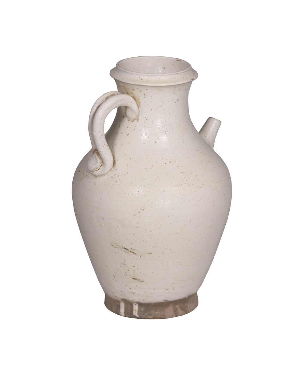 10" White Vintage Style Ceramic Pitcher