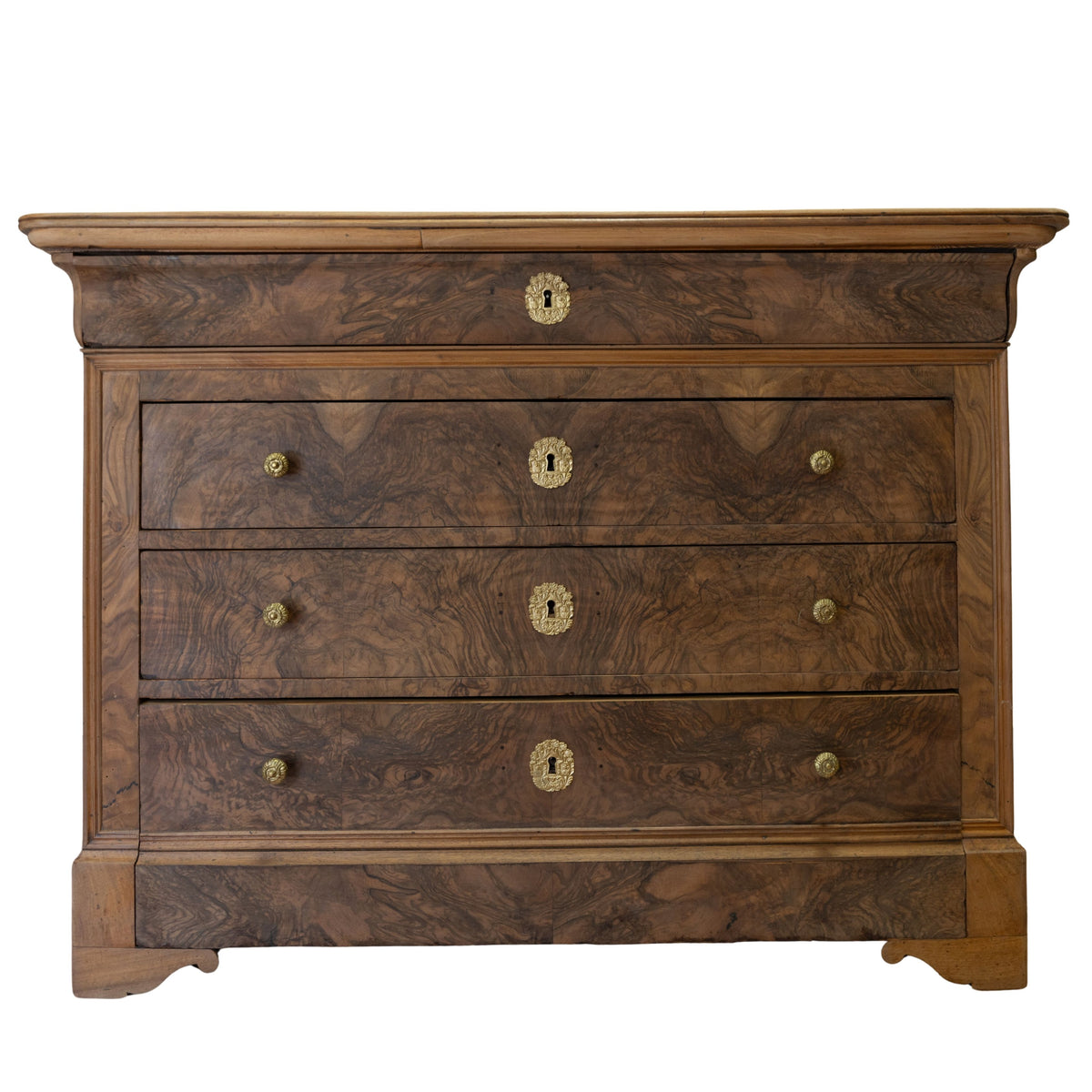 Burled Darker Walnut LP Commode with Wood Top (49.5x23x38H)