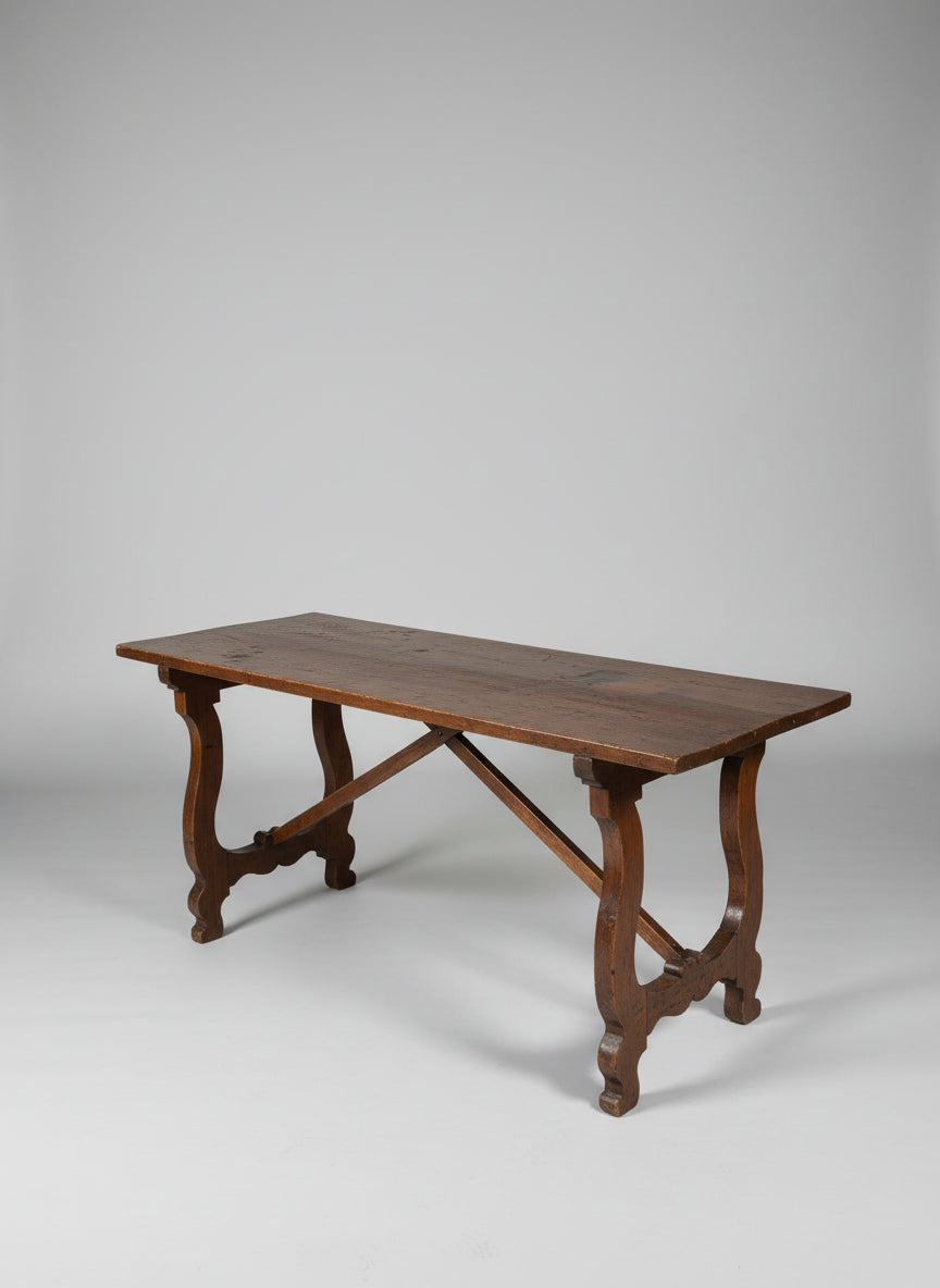 Walnut Console Trestle Table