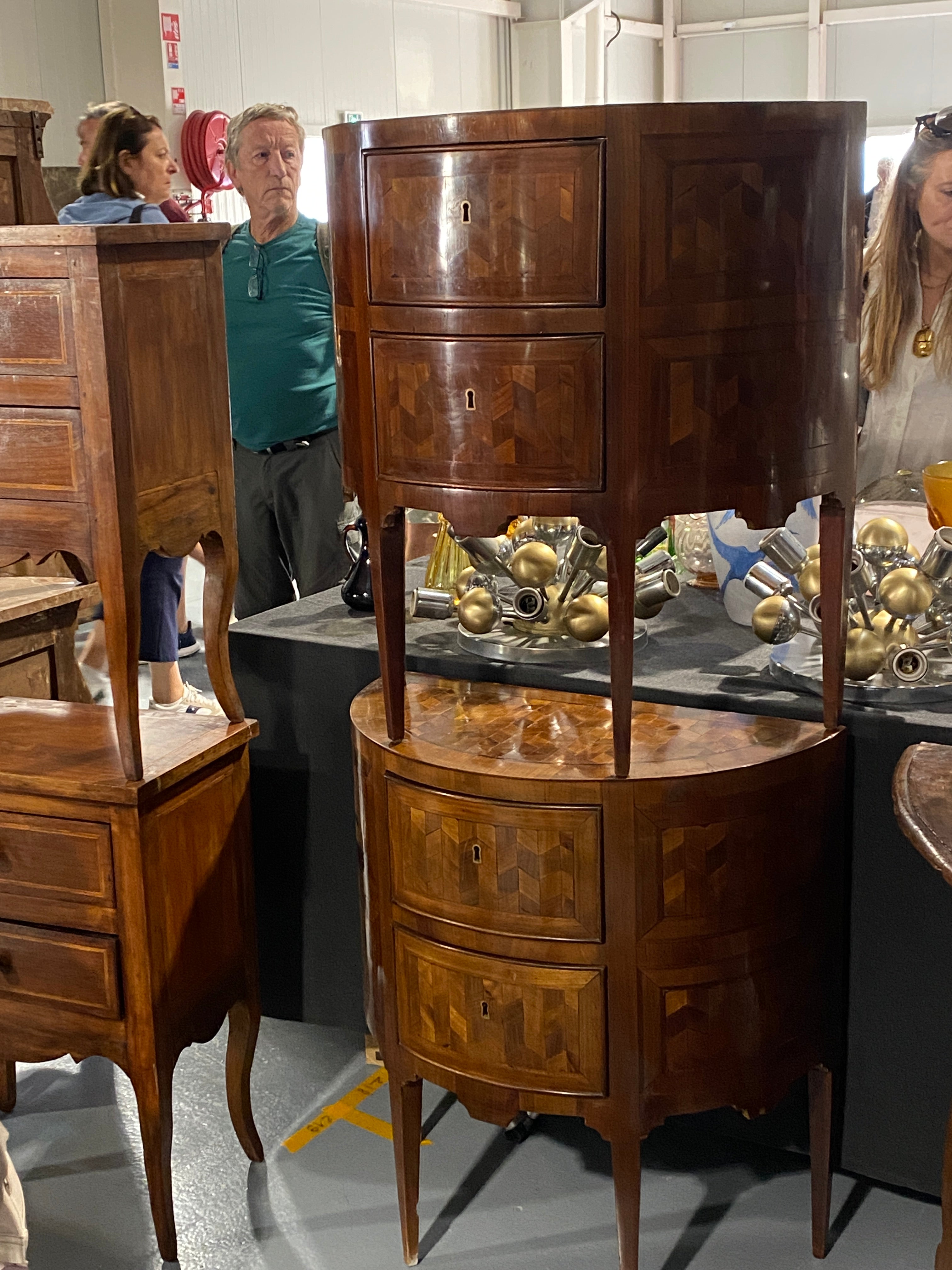 Rounded Fruitwood Italian Side Table