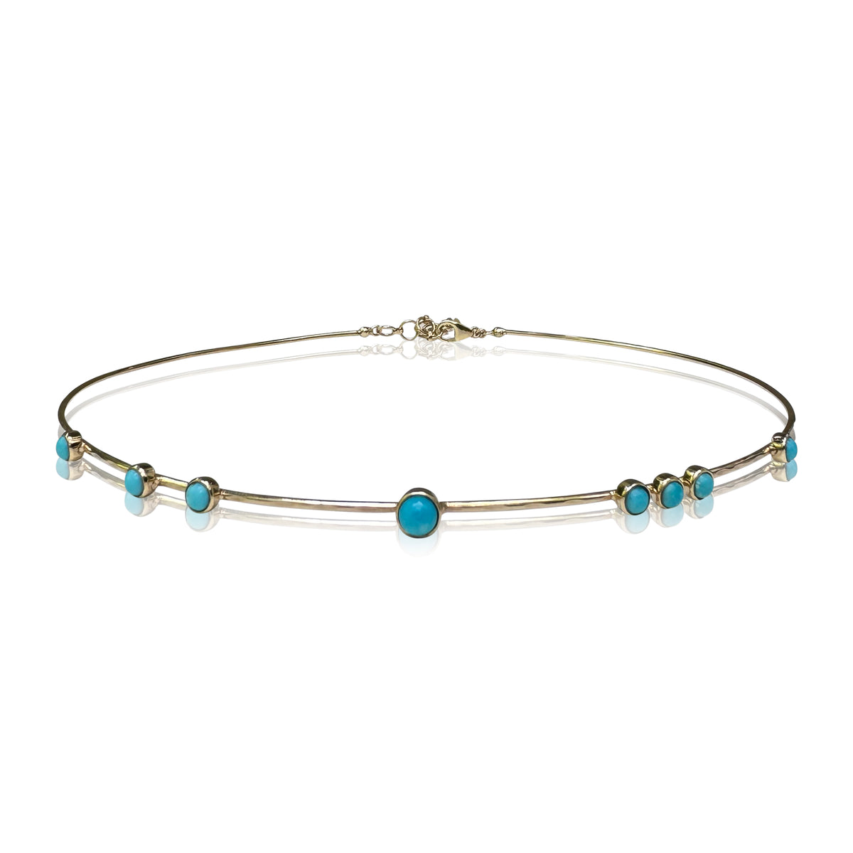 14K Turquoise Bezel Choker