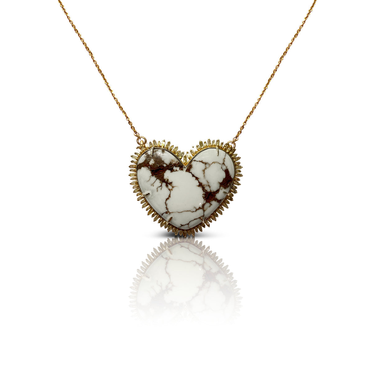 14K Wild Horse Heart Necklace