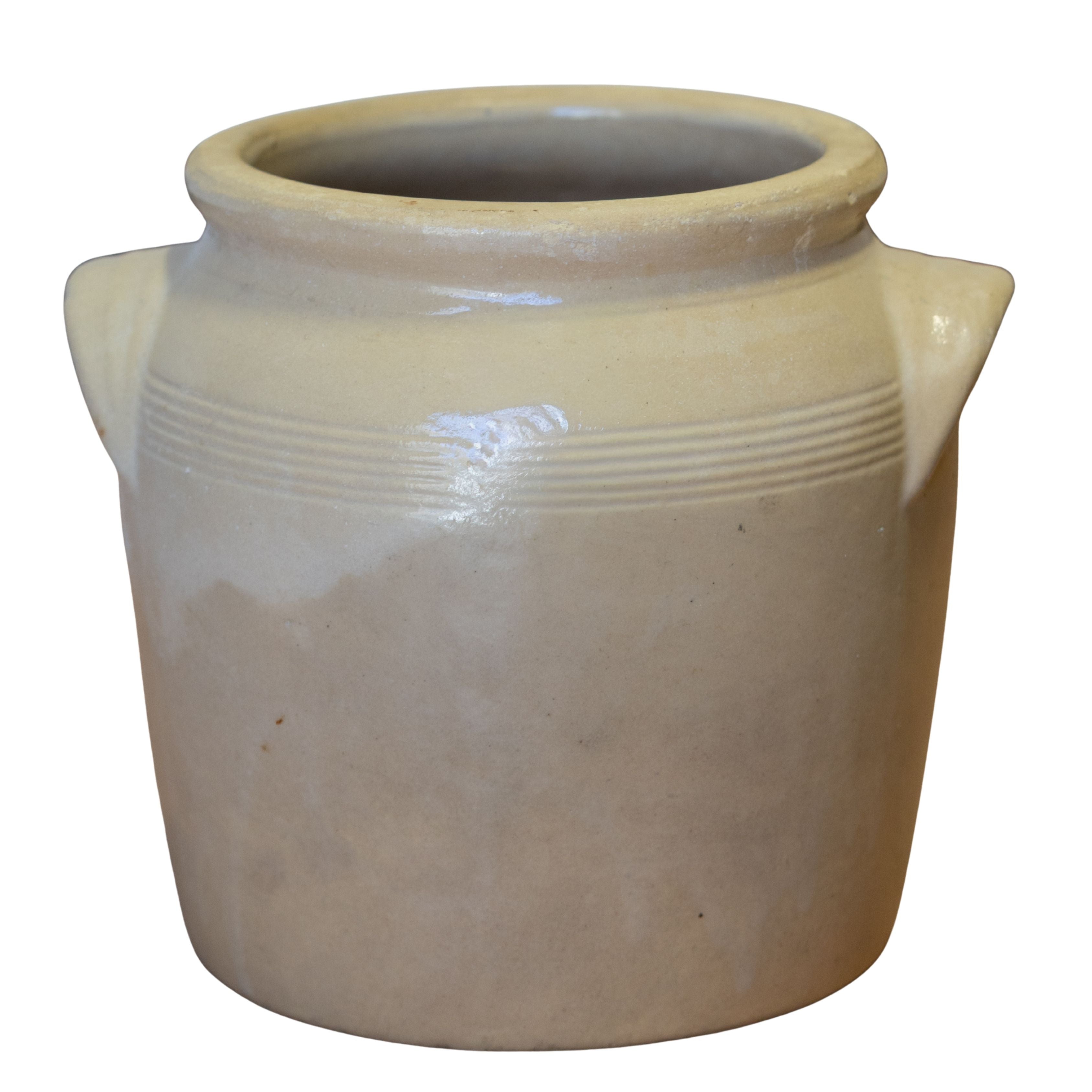 Cream & Grey Pot Medium 10x9H