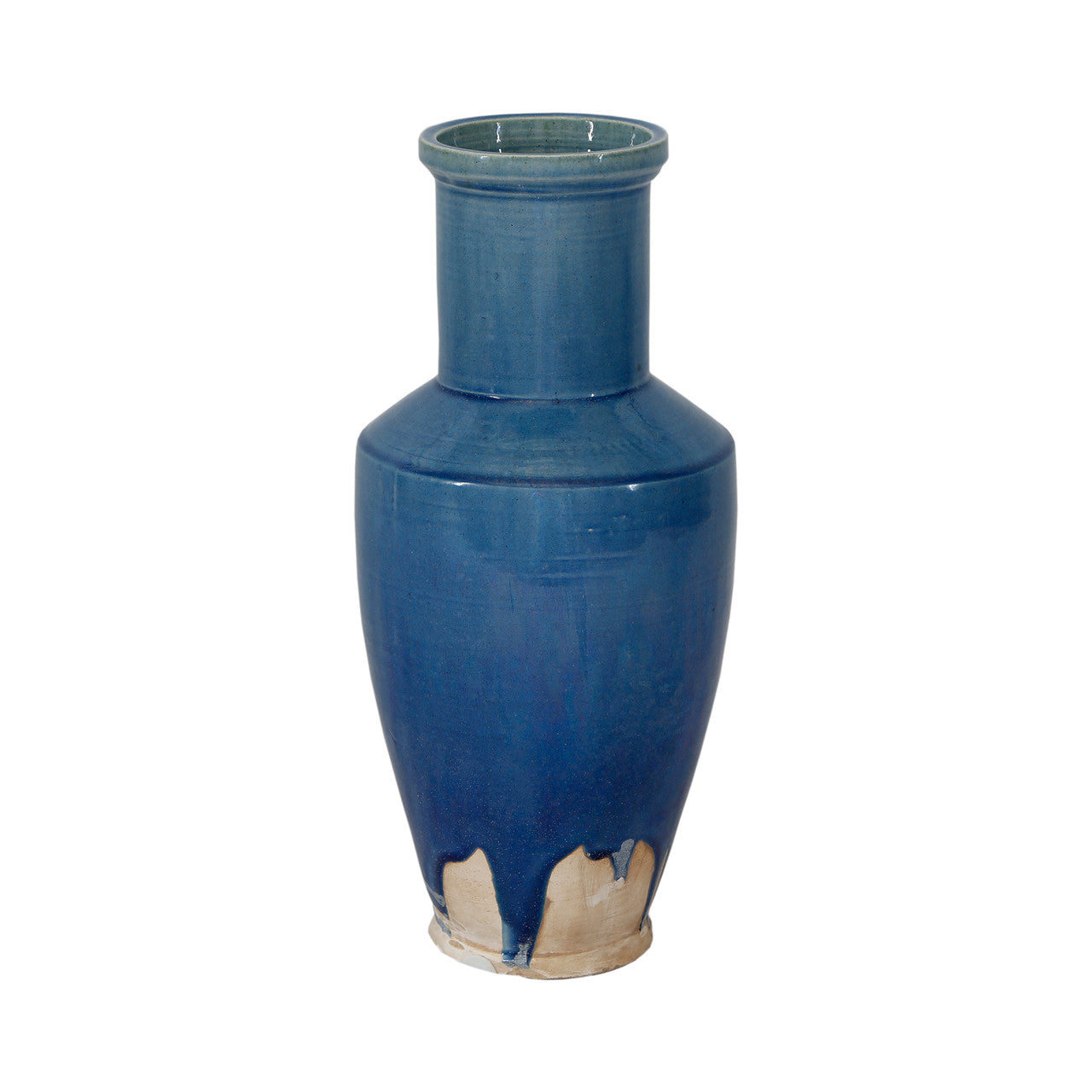 15" Blue Green Long Neck Vase