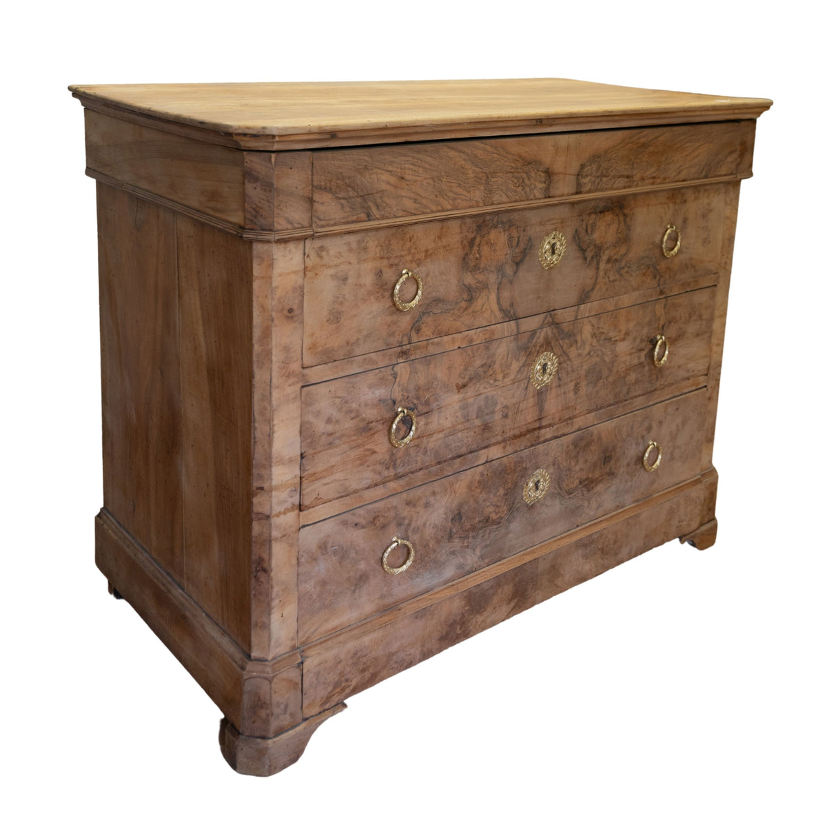 Burled Walnut LP Commode with Wood Top (48x24.5x38)