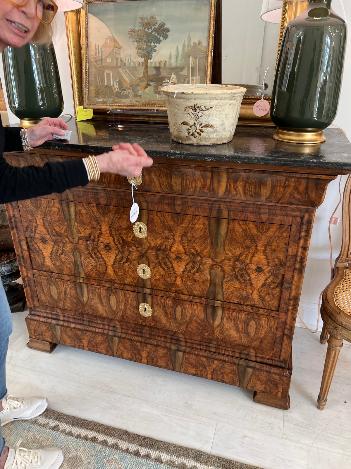 LP Commode with Waxed Finish & Marbling