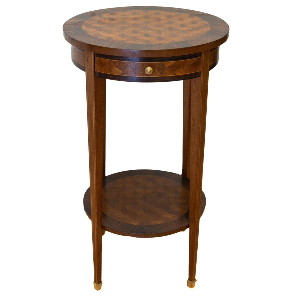 Napoleon III-Style Round Table with Inlay