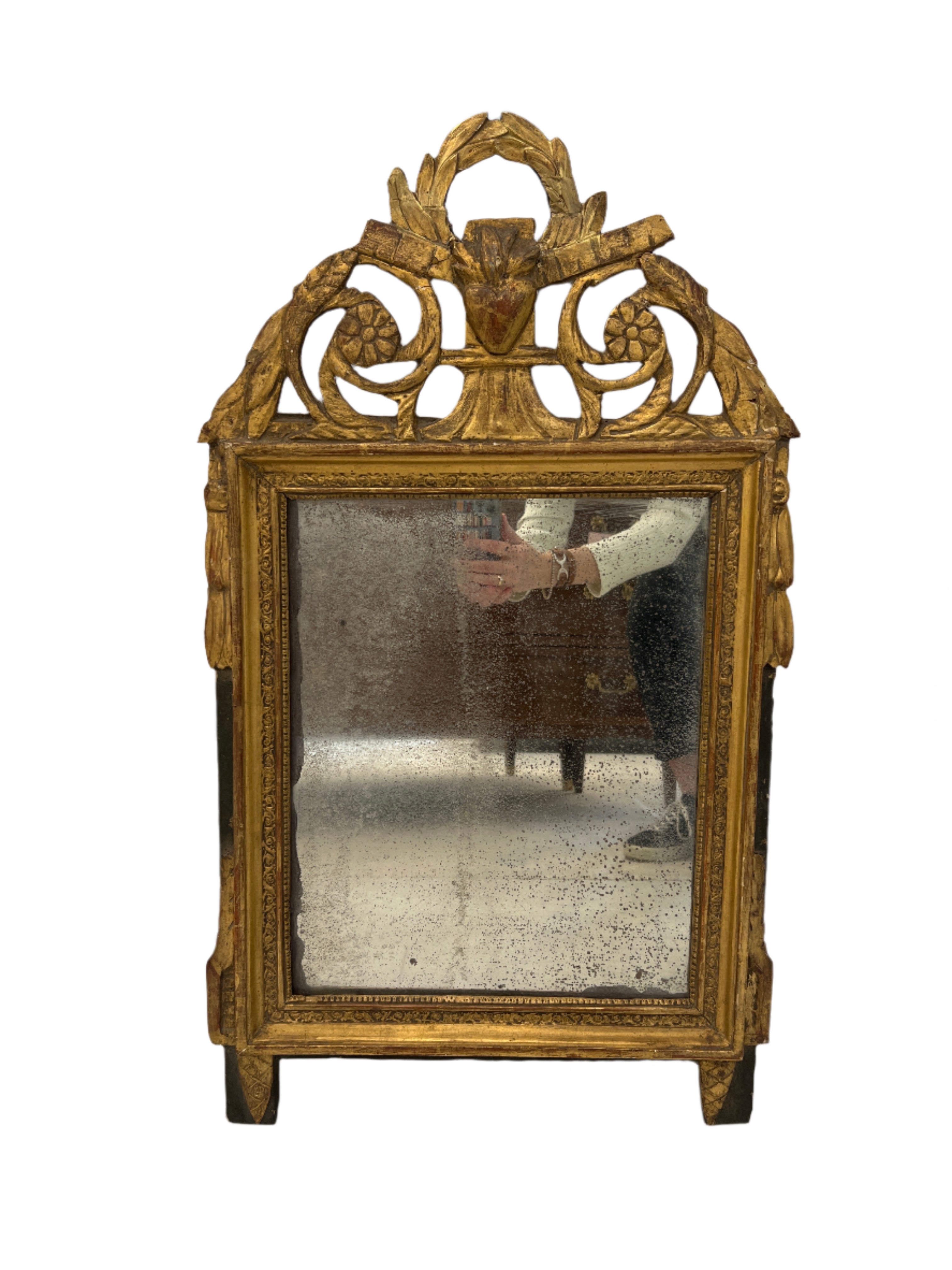 Mirror with Heart Motif 30"H x 18"W