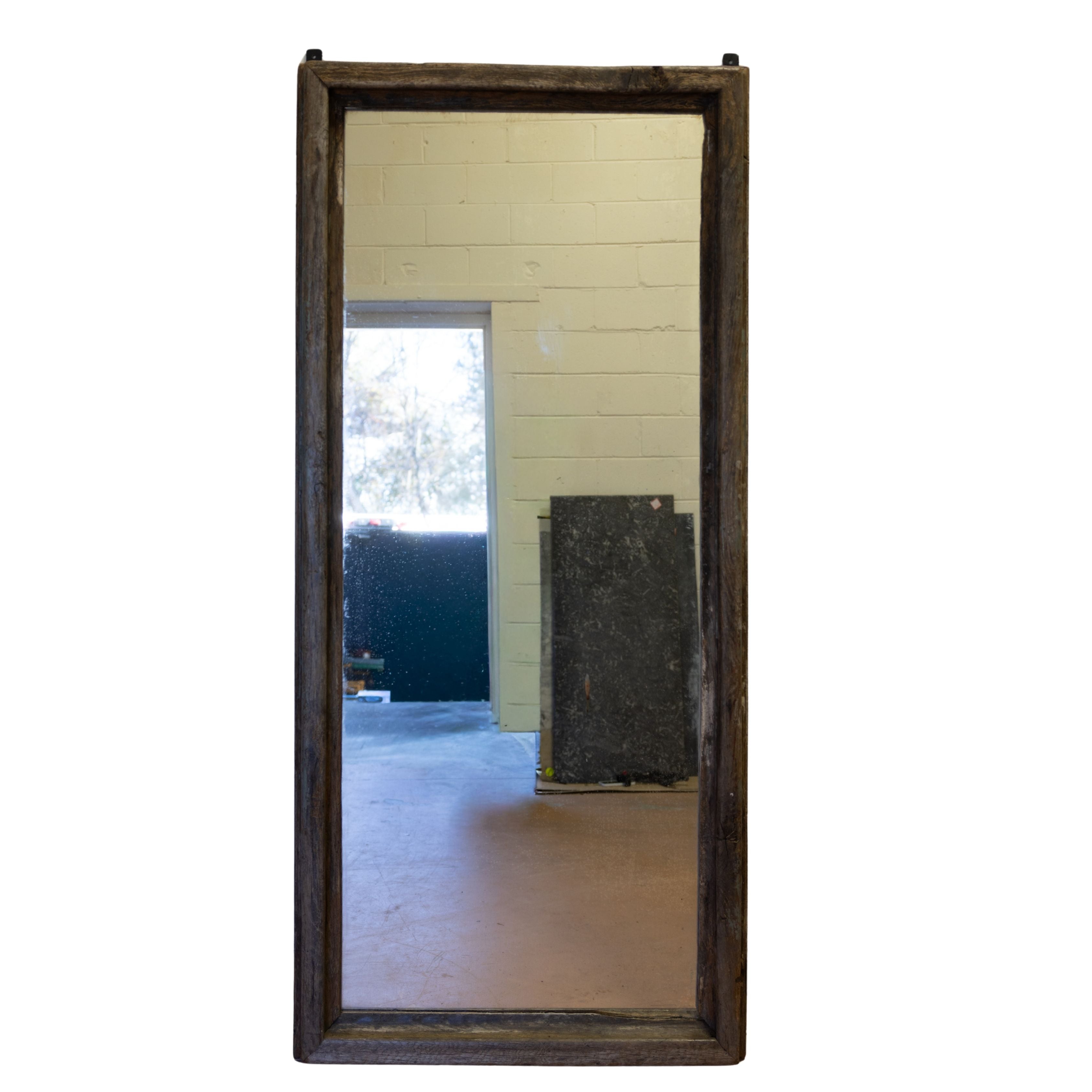 Very Tall Restored Oak Mirror 78”H