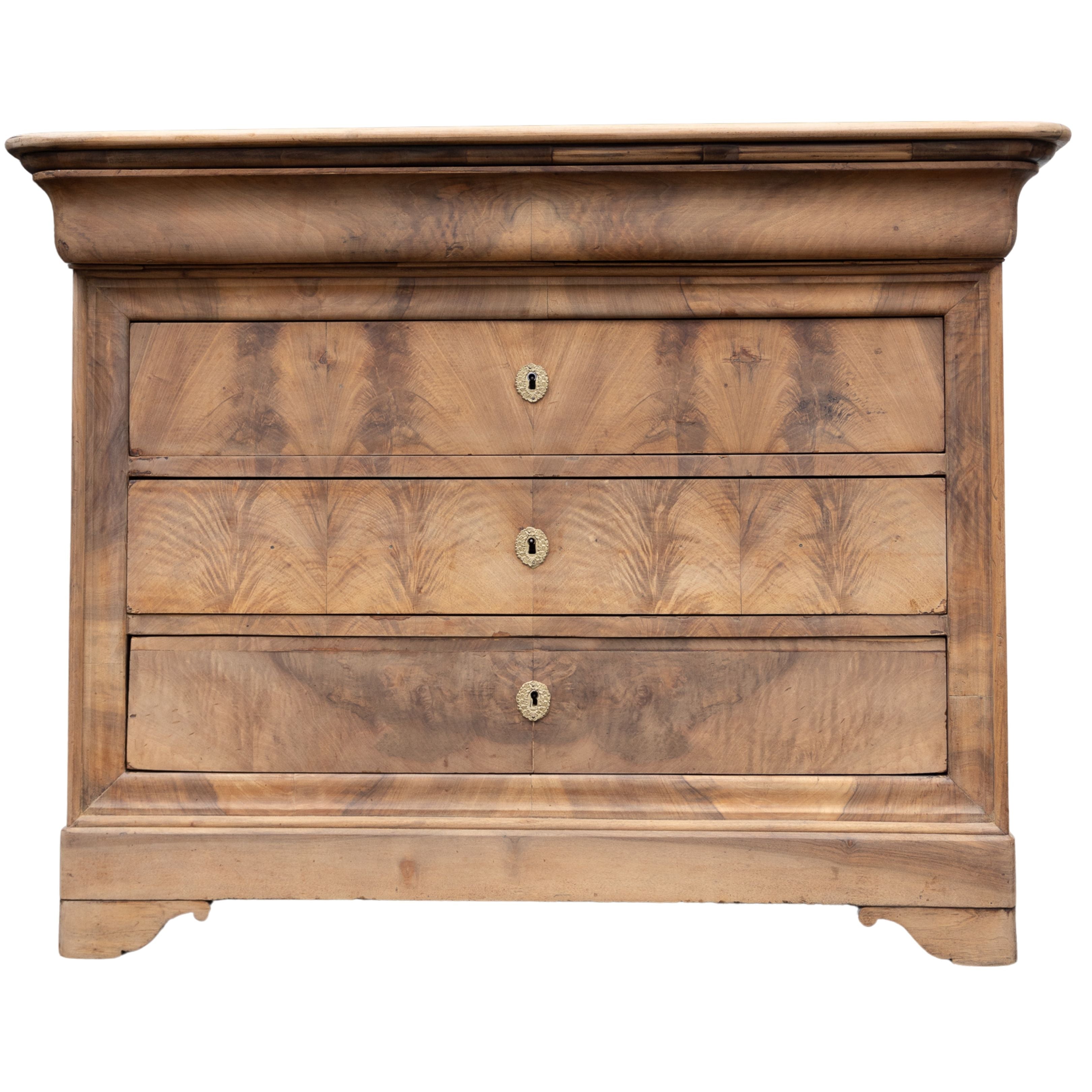 Light Walnut Louis Philipppe Commode(48.5w x 22.5d x 37.5h)