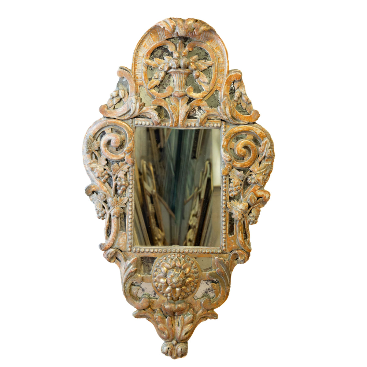 18th C Provencal Parclose Mirror (48Hx28W)