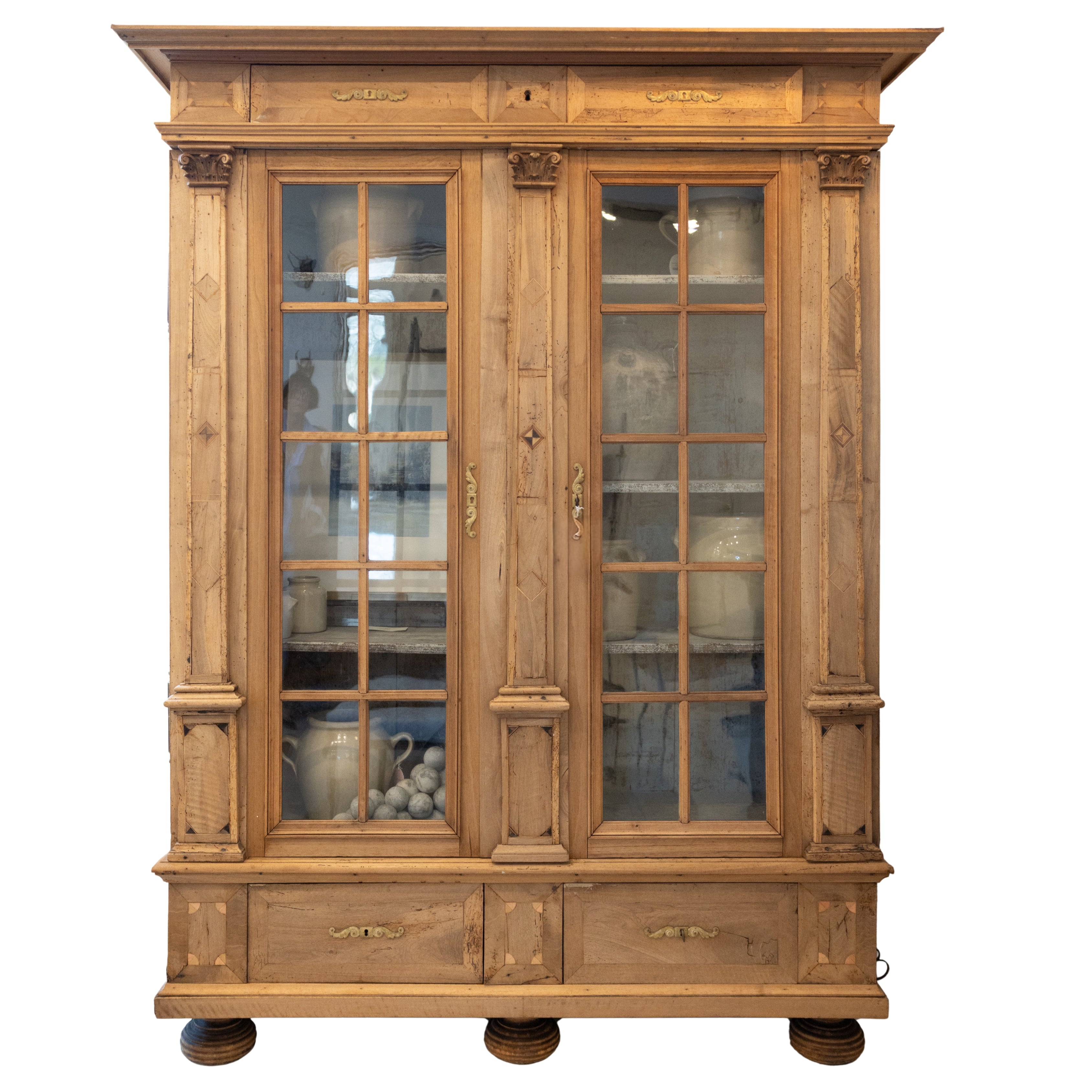 19th C Walnut & Pine Bibliotheque