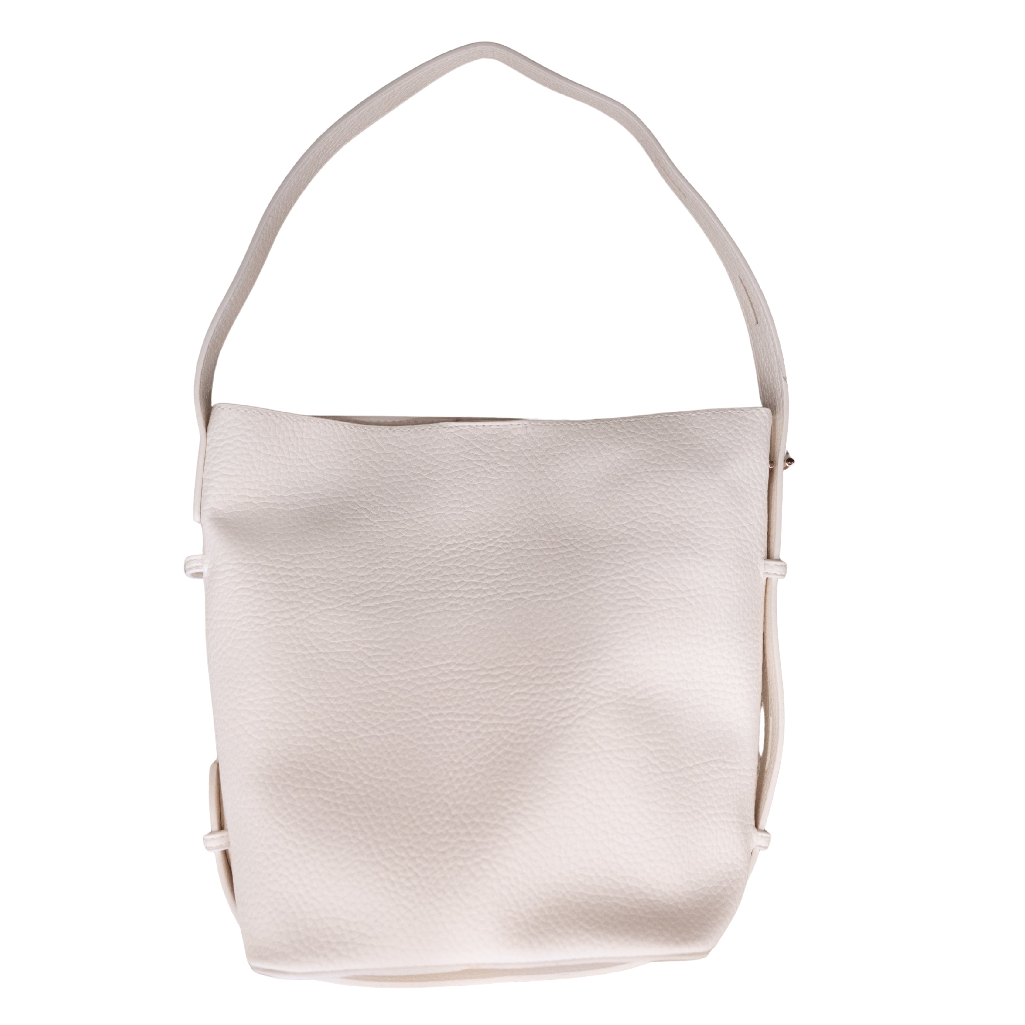 White Faux Leather Shoulder Bag
