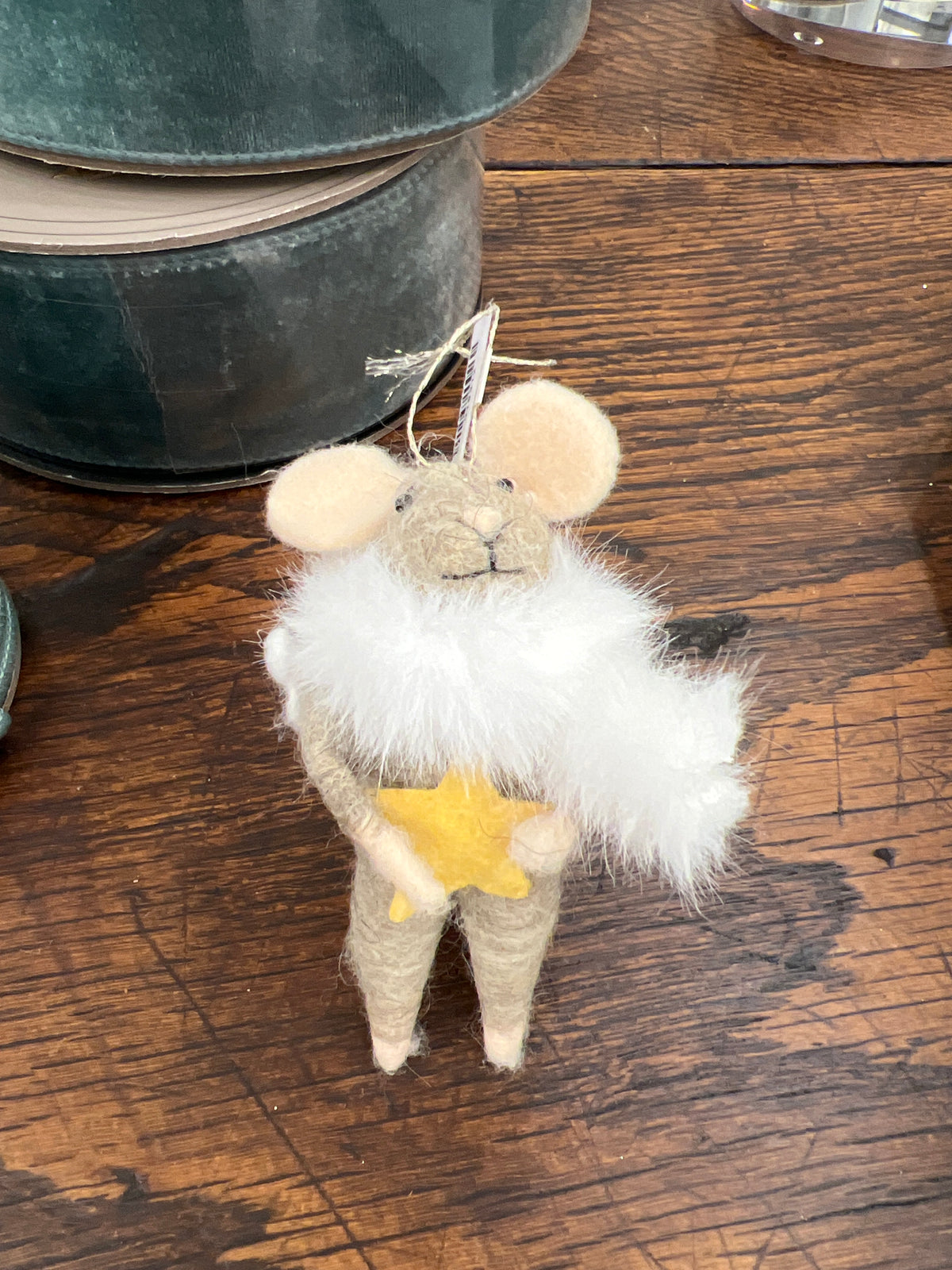 Mouse with Star Felt Ornament