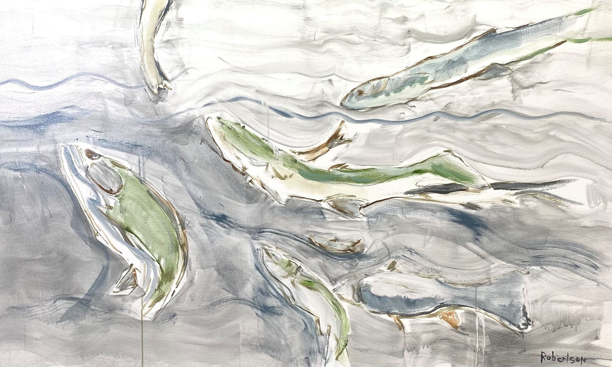 Sarah Robertson - River Fish 2 (30 x 60)