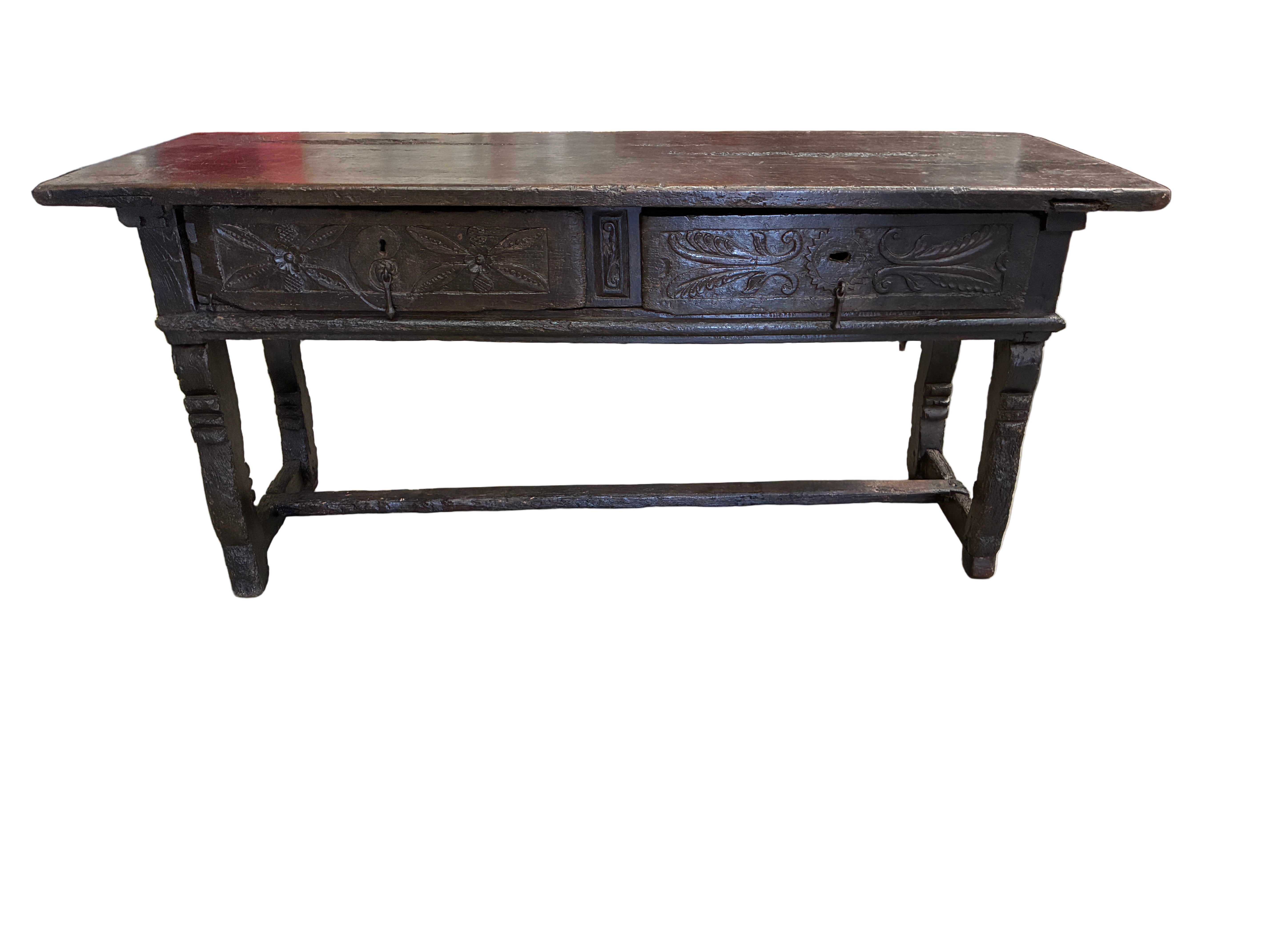 Late 16th C. Oak & Walnut Spanish Console