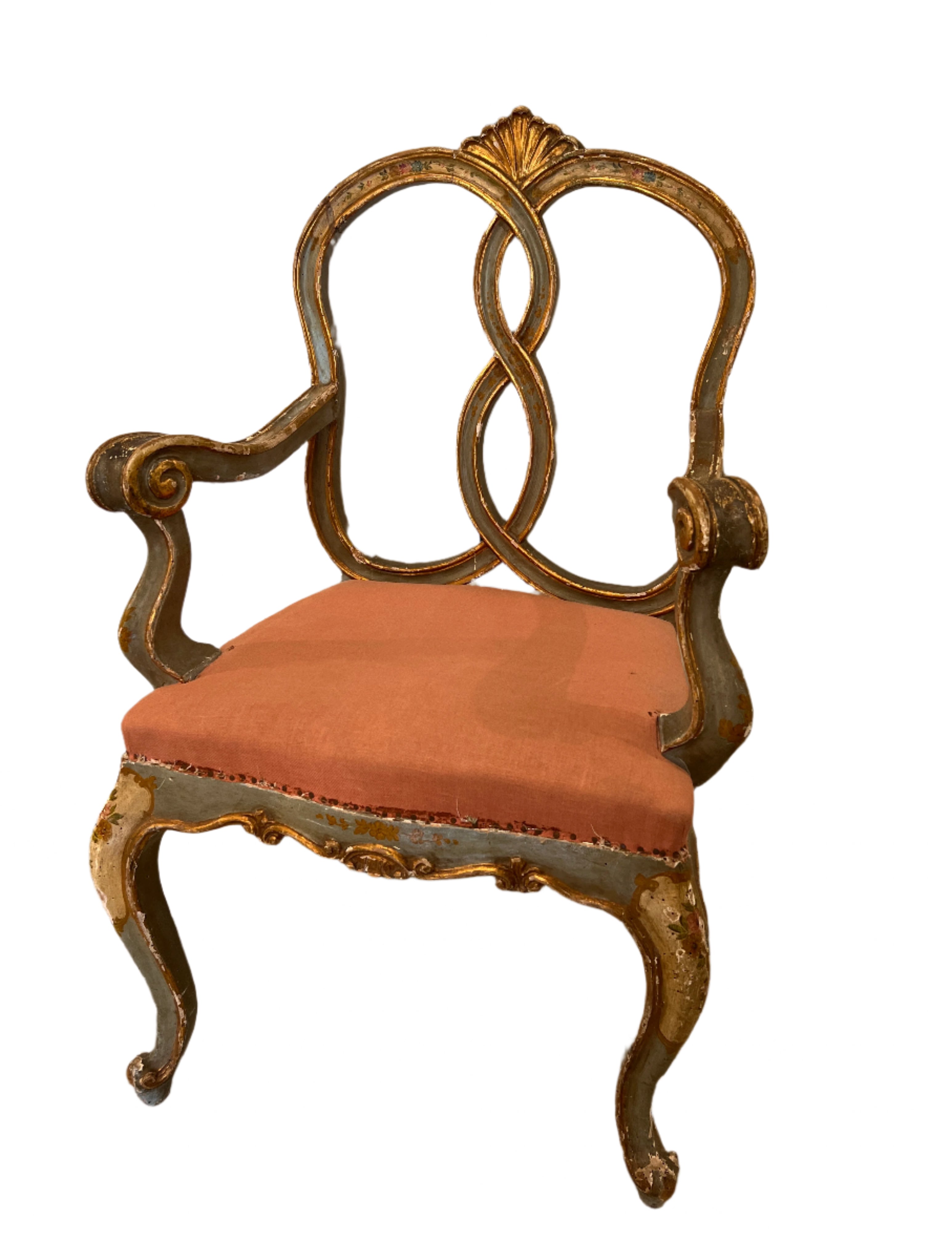 Pair of Venetian Armchairs 23x20x40.5x19SH