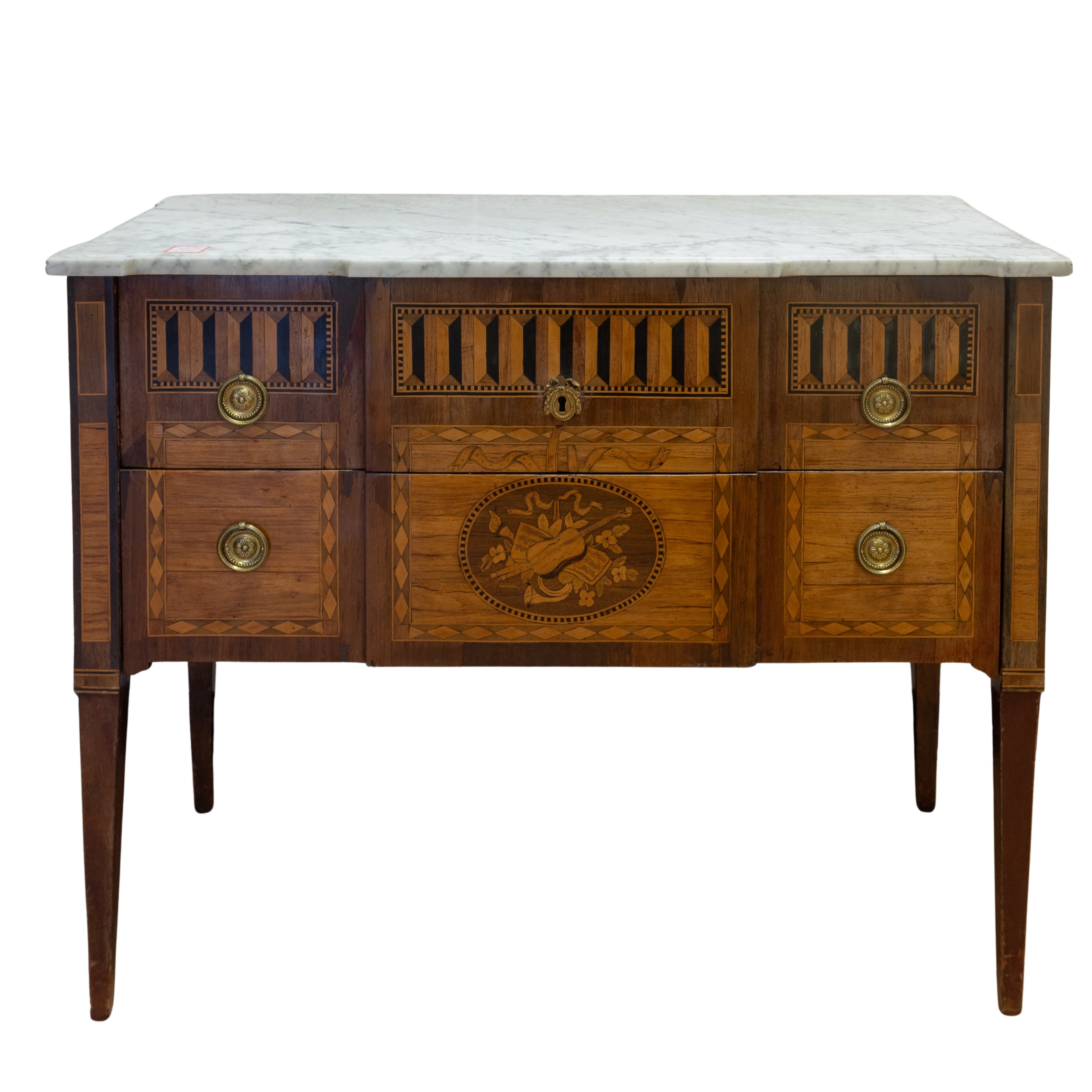 18th C Louis XVI Commode with Marquetry 44"L
