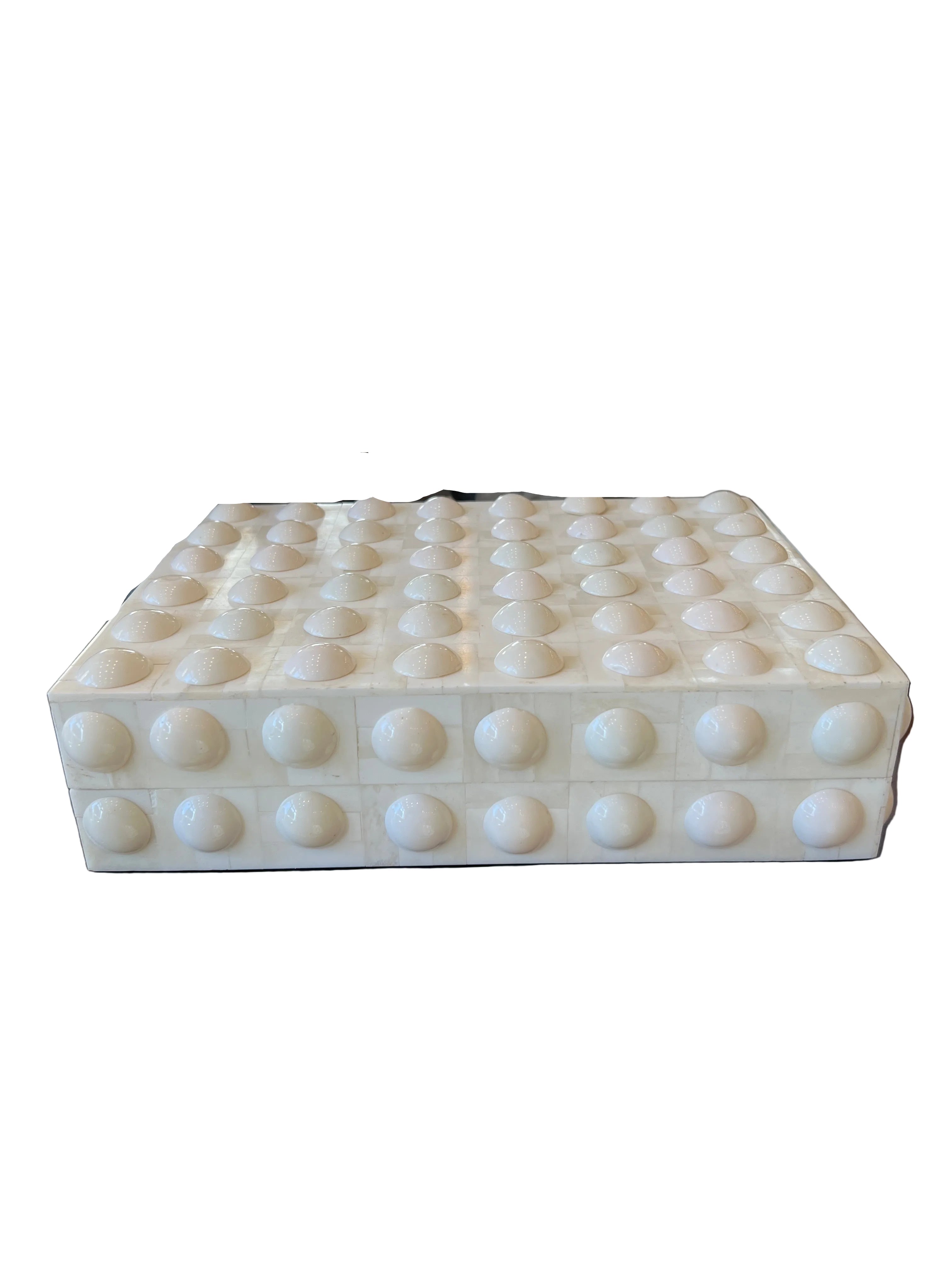 Large White Button Box