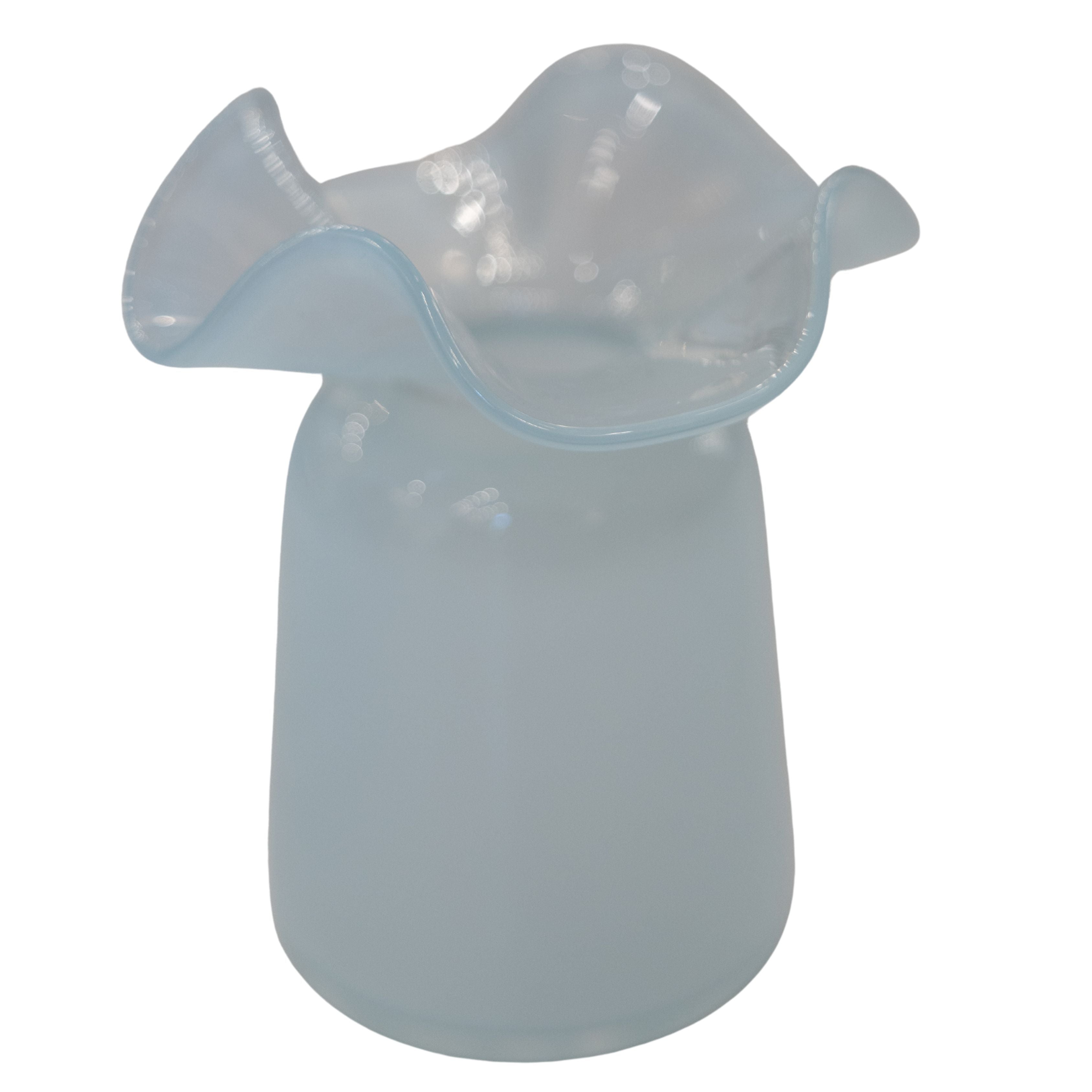 Light Blue Ruffle Bud Vase