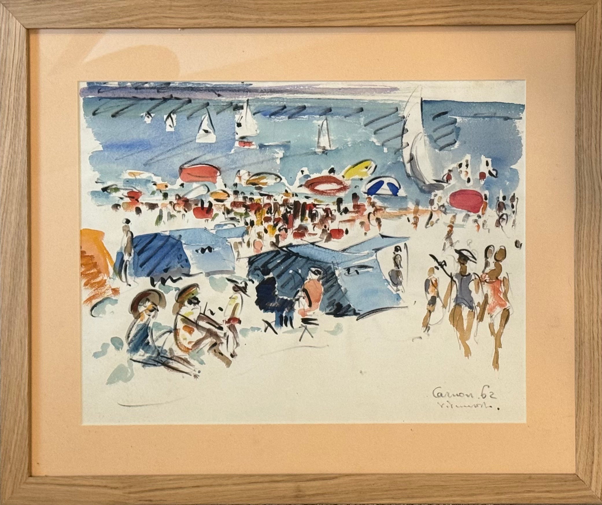 Heritage - A La Plage by Carnon (17.5 x 21.5)