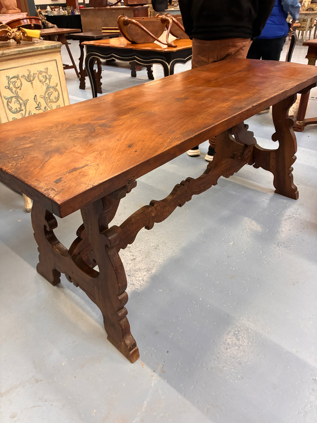Walnut Table with Burled Base