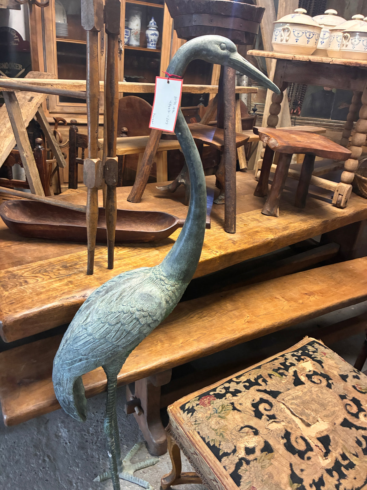 1960s Bronze Heron from France