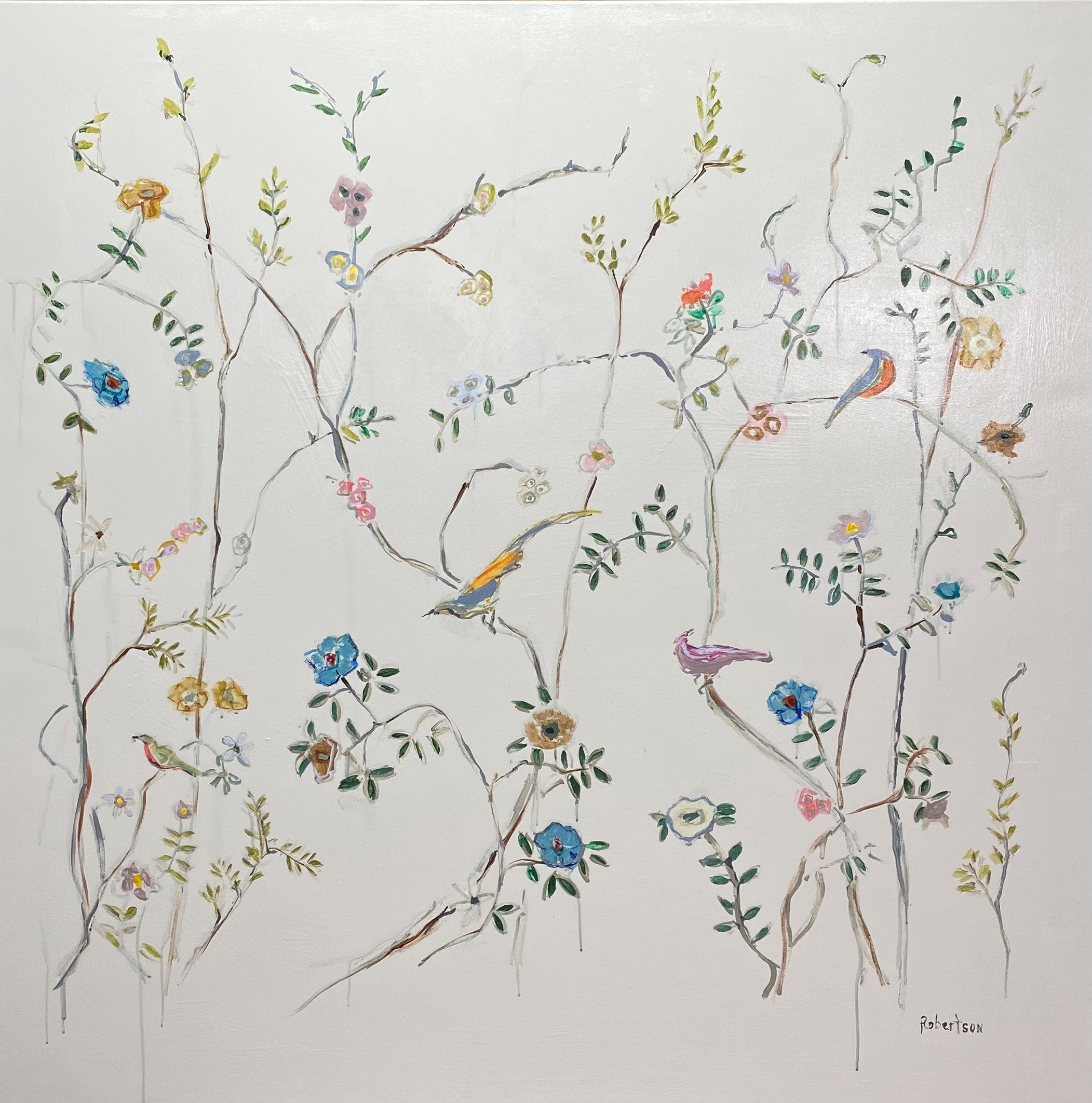 Sarah Robertson - Garden of Birds (48 x 48)