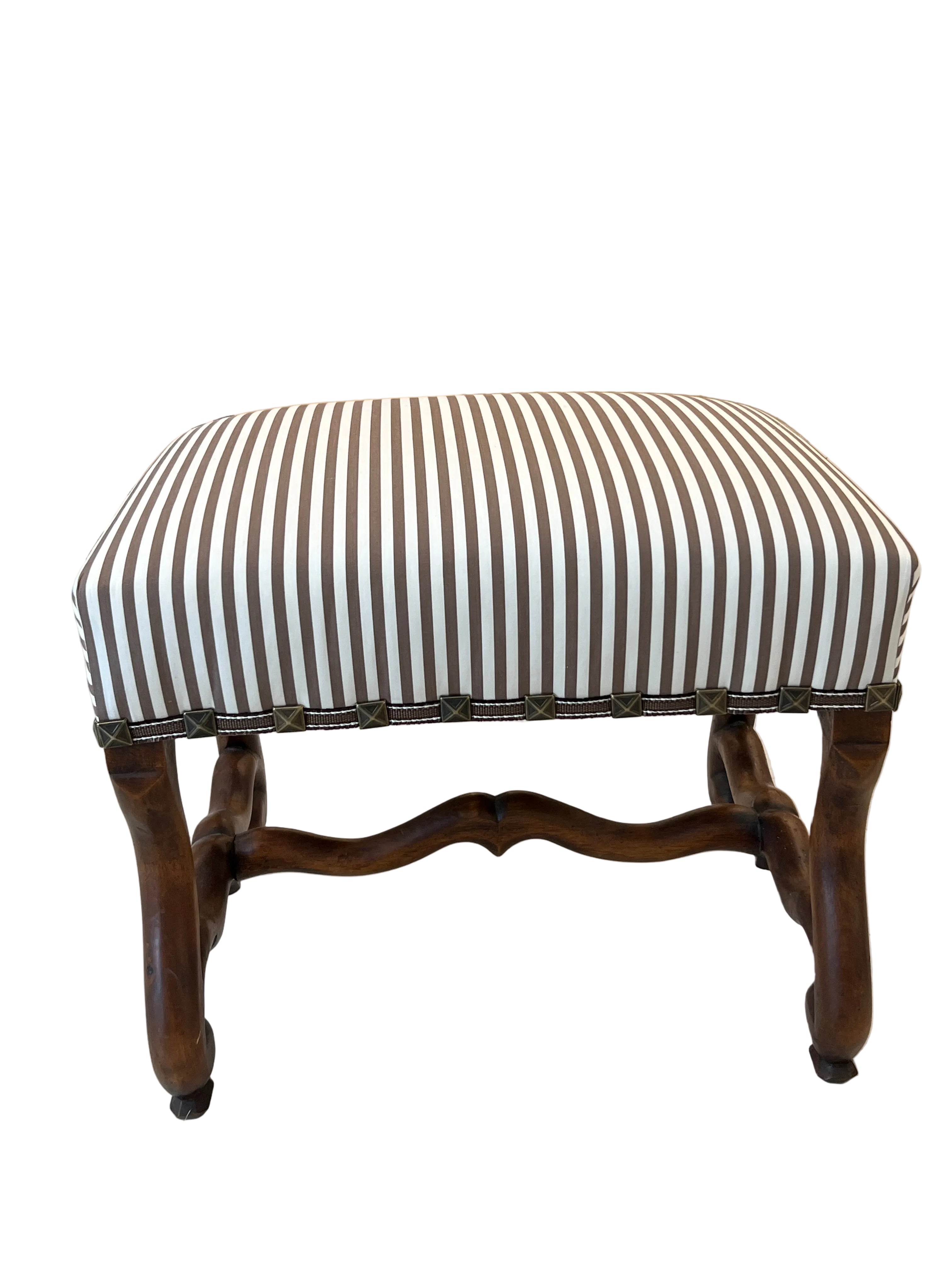 L XIV Striped Ottoman