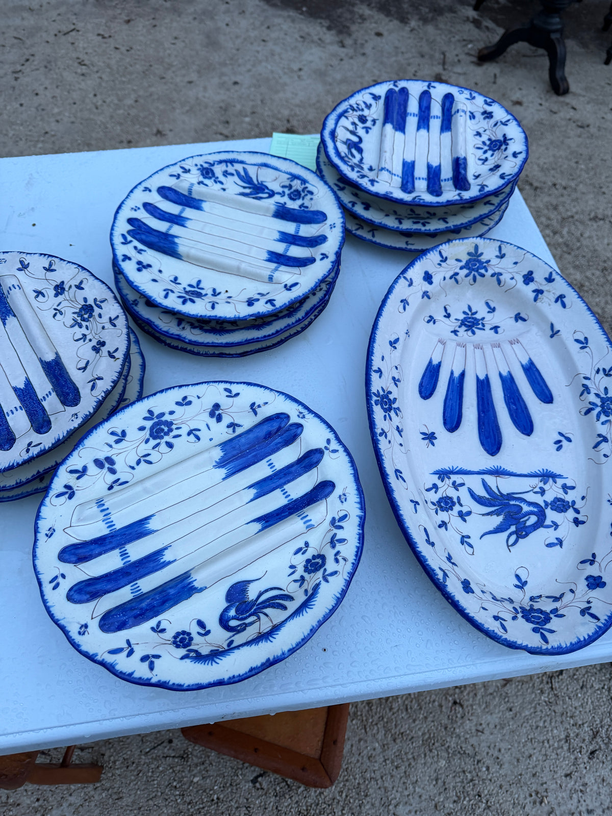 Blue & White Asparagus Platter