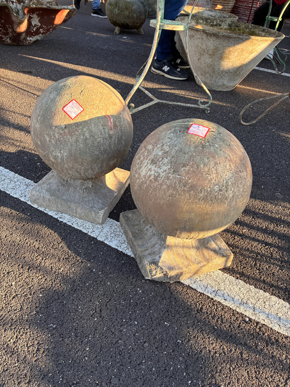Concrete Sphere on Low Pedestal