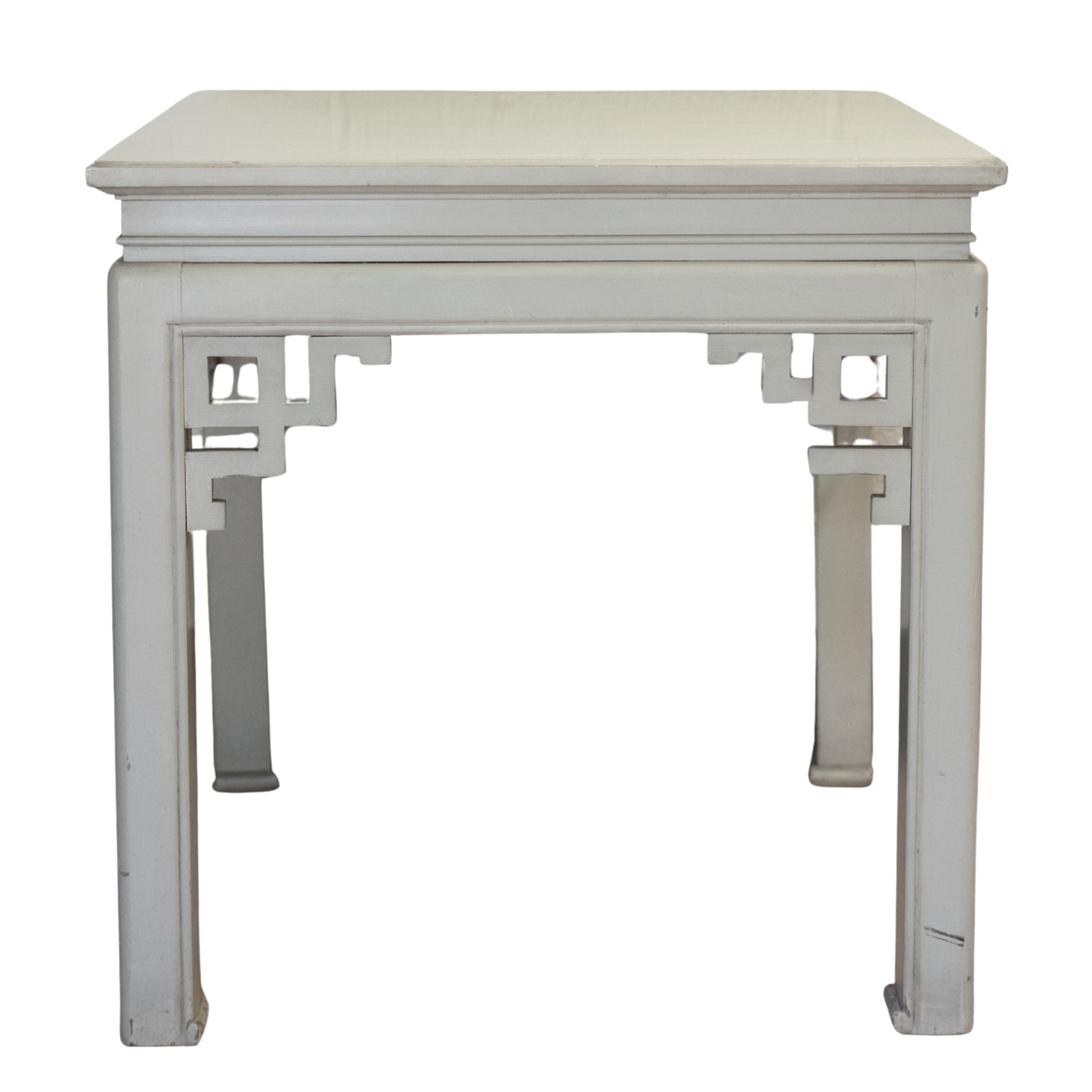 Chinoiserie-Style Side Table Ivory 1960s