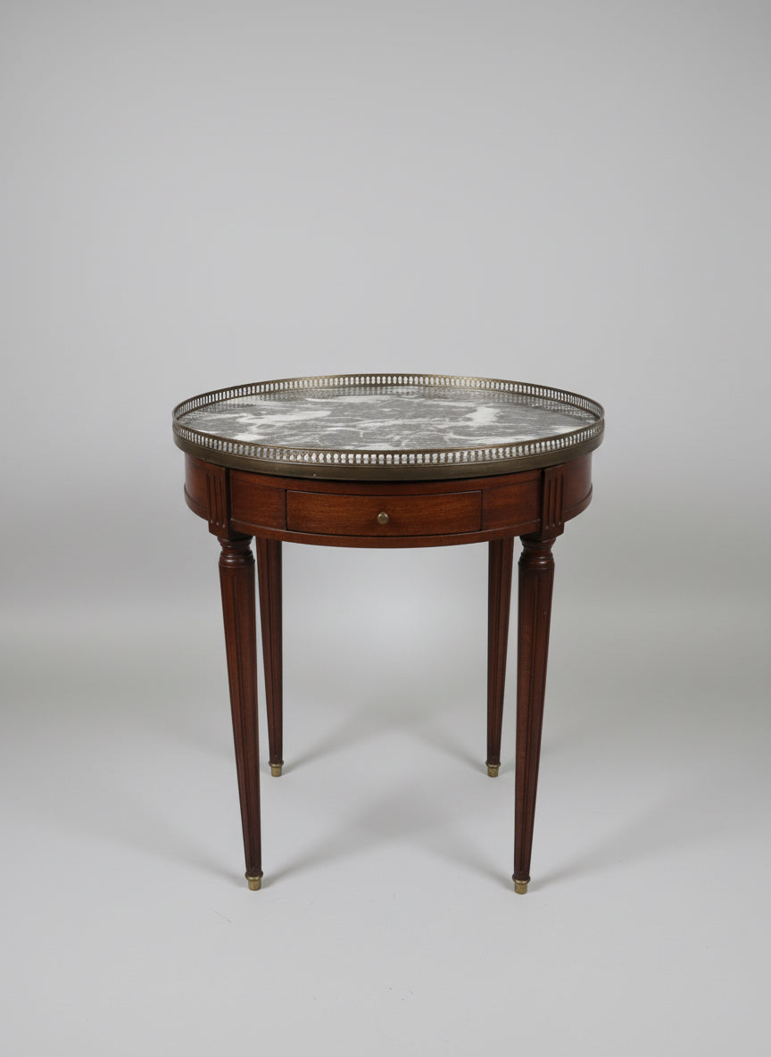 Bouillotte-Style Table with Grey Marble Brass Gallery