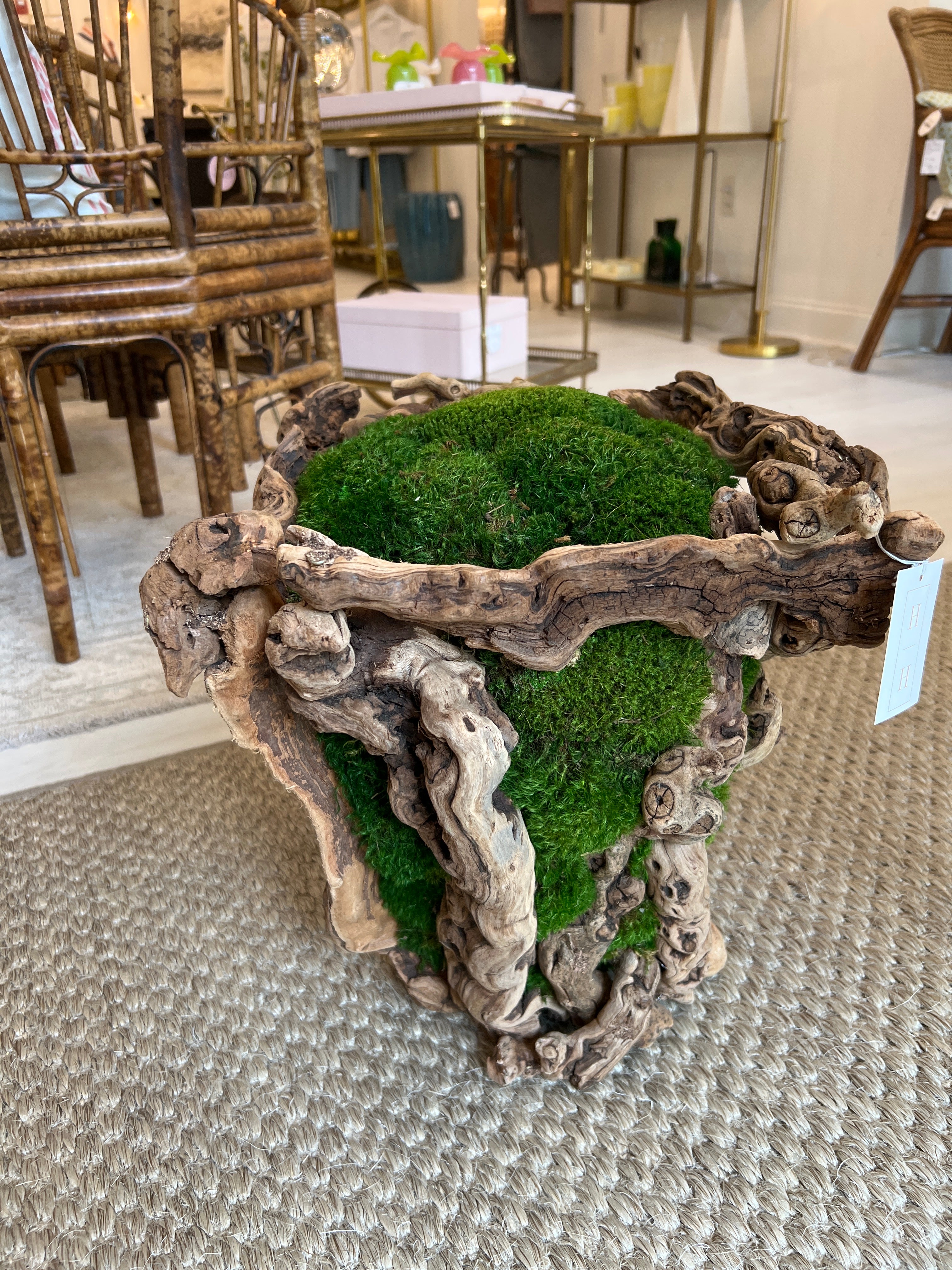 Grapevine Mossy Basket 16"