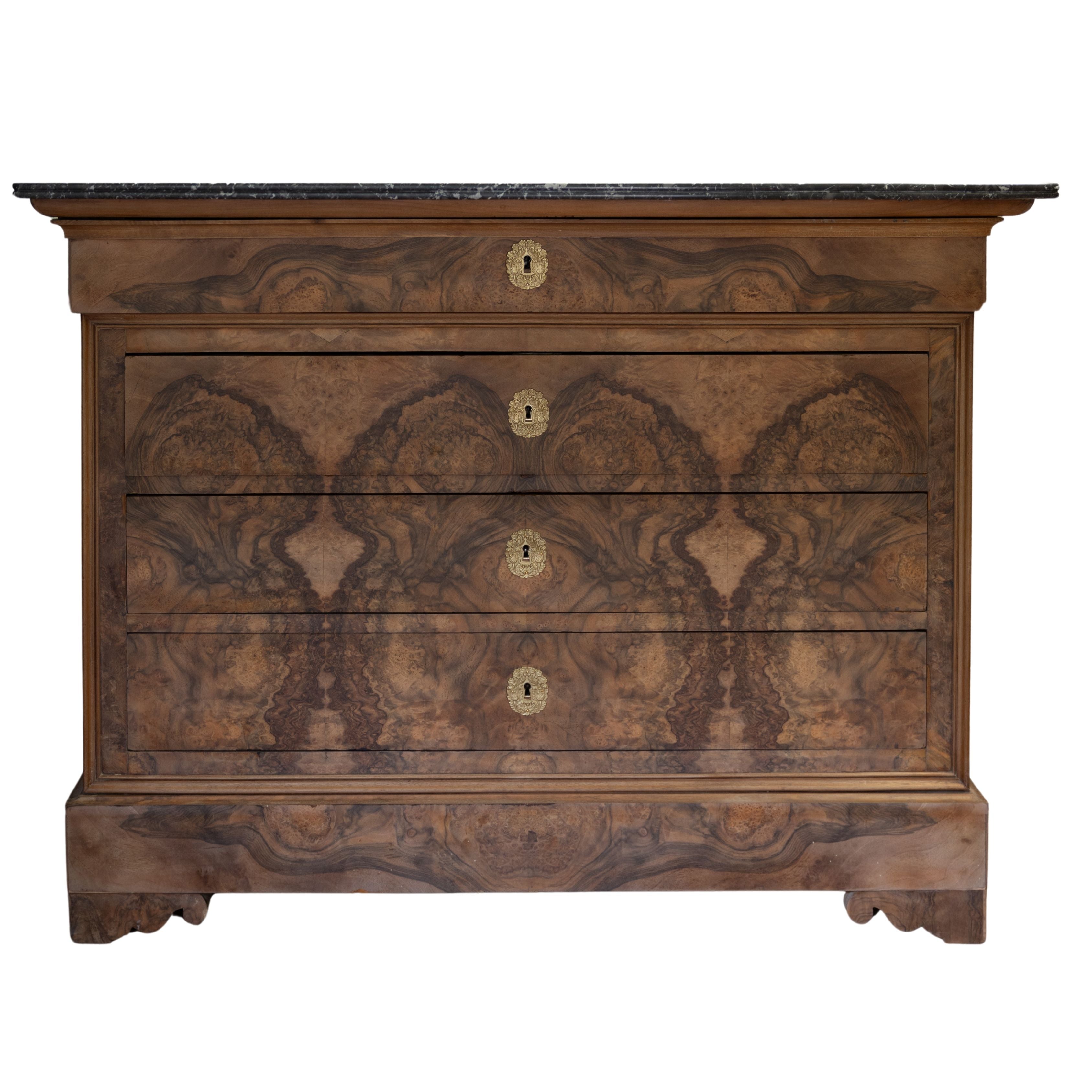 Burled Walnut LP Commode