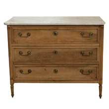 Load image into Gallery viewer, Stripped Walnut Commode White Marble