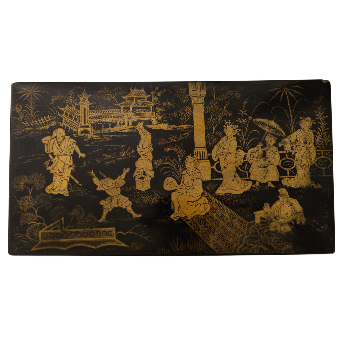 Chinoiserie Large Hinged Box 10"L
