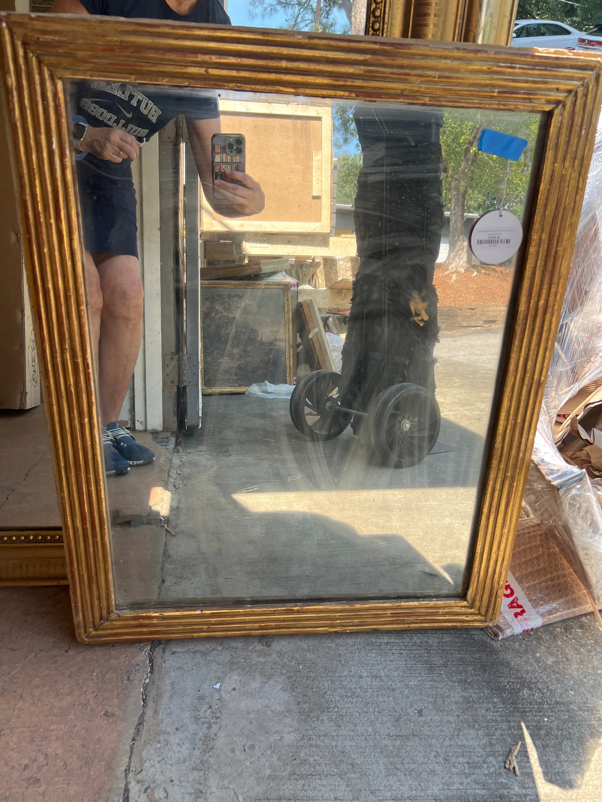 Gilded Louis XVI-Style Mirror with Fluting