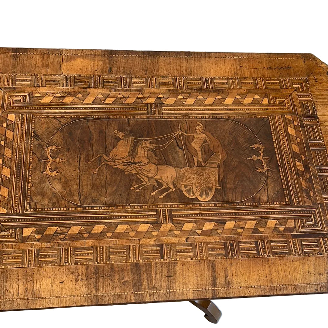 Table Gueridon Decor de Chariot - F