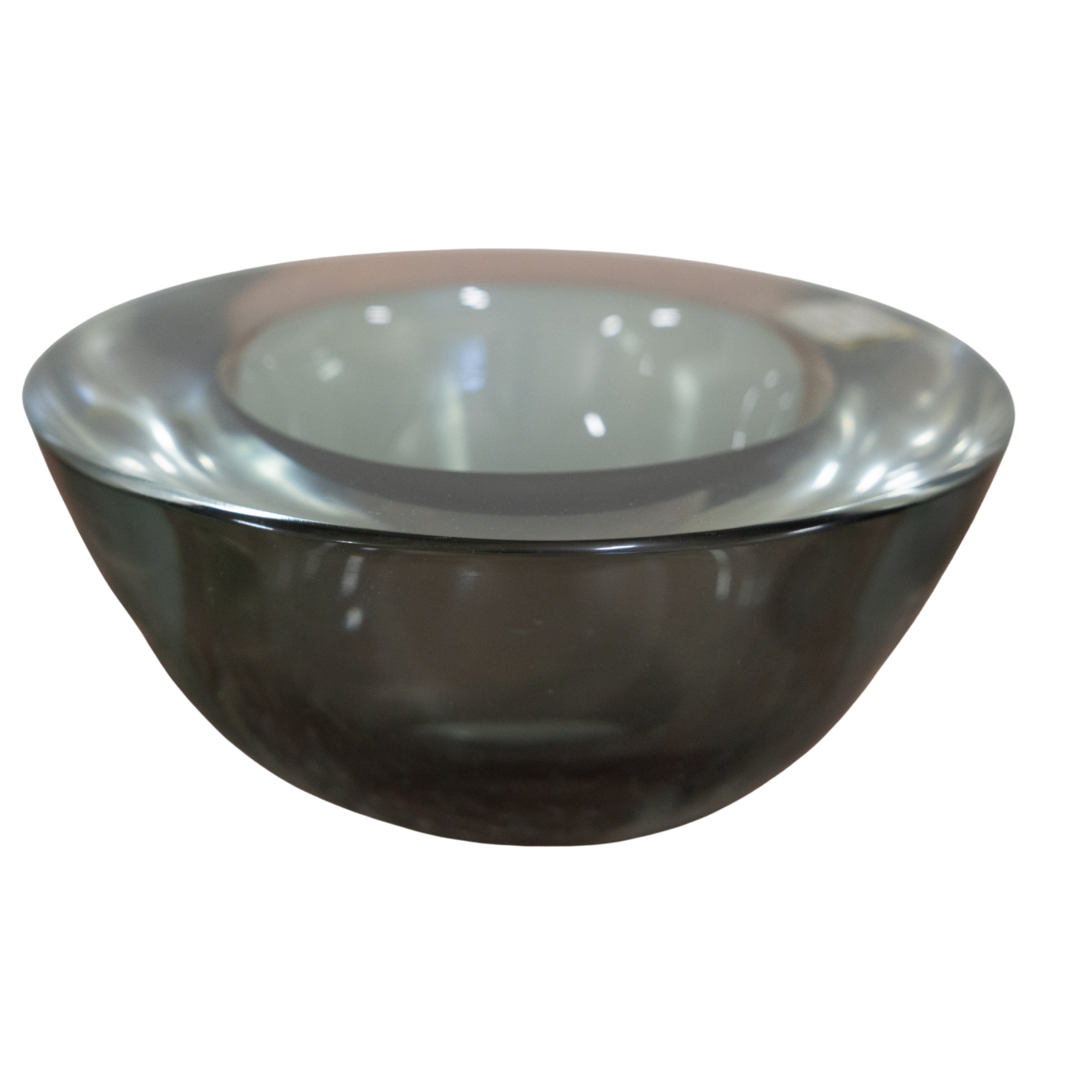 Flavio Poli Murano Glass Smoky Gray Bowl