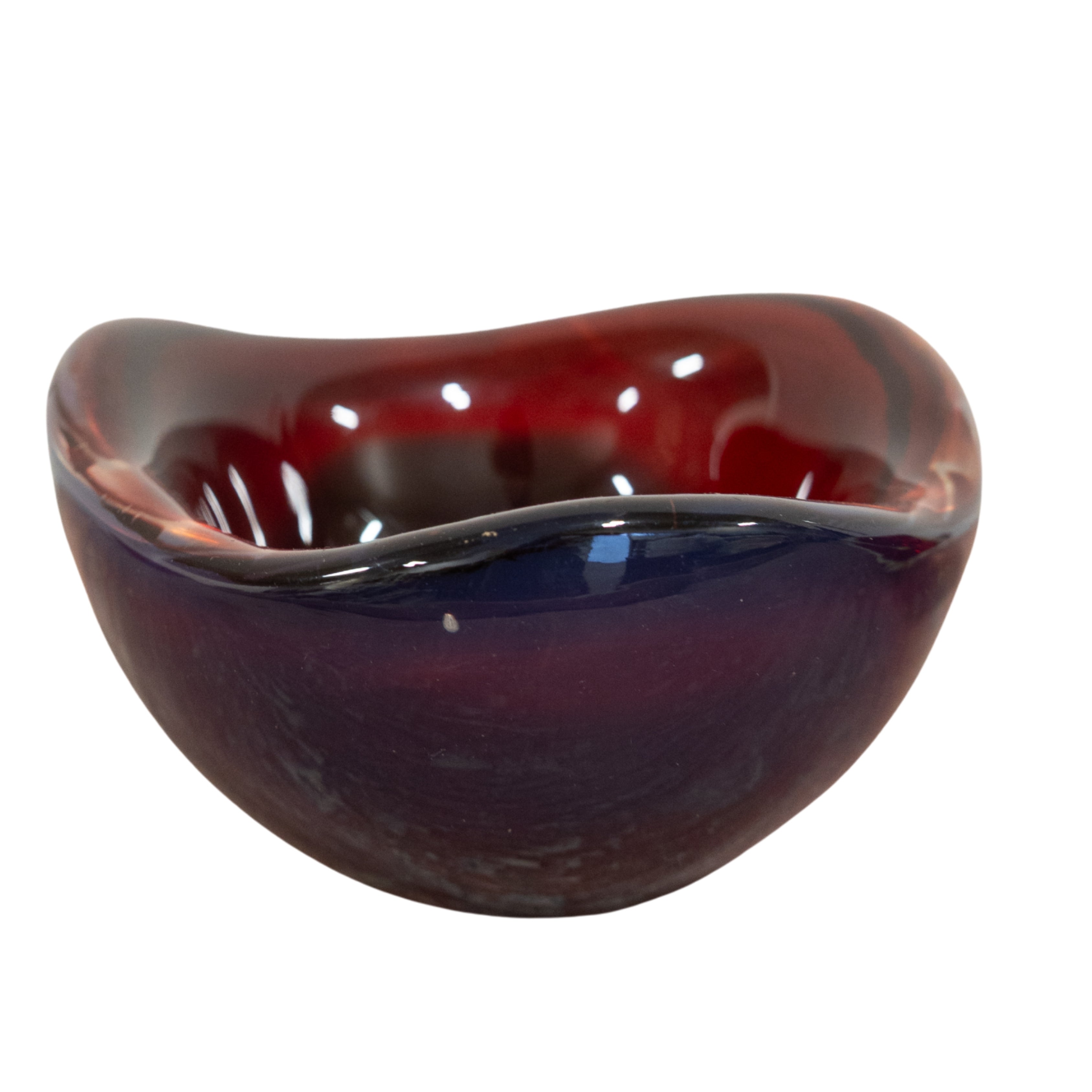 Flavio Poli Murano Glass Deep Red Bowl