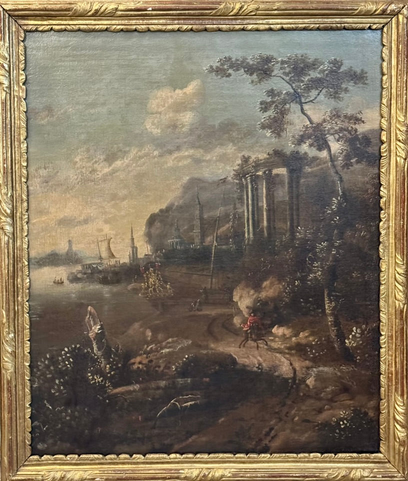 Heritage - Italian Landscape with Temple (24.5 x 21.5)