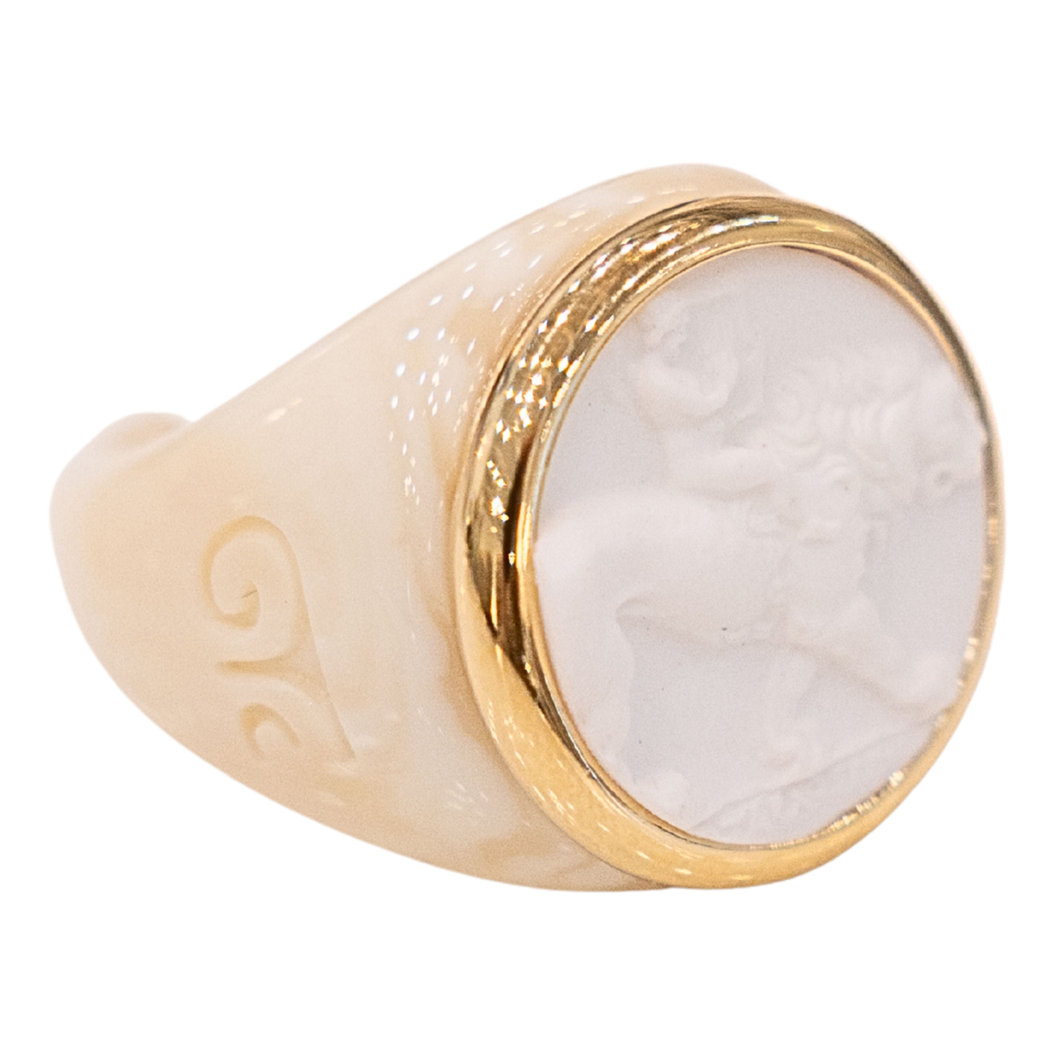 White Cupid Ivory Ring Lg