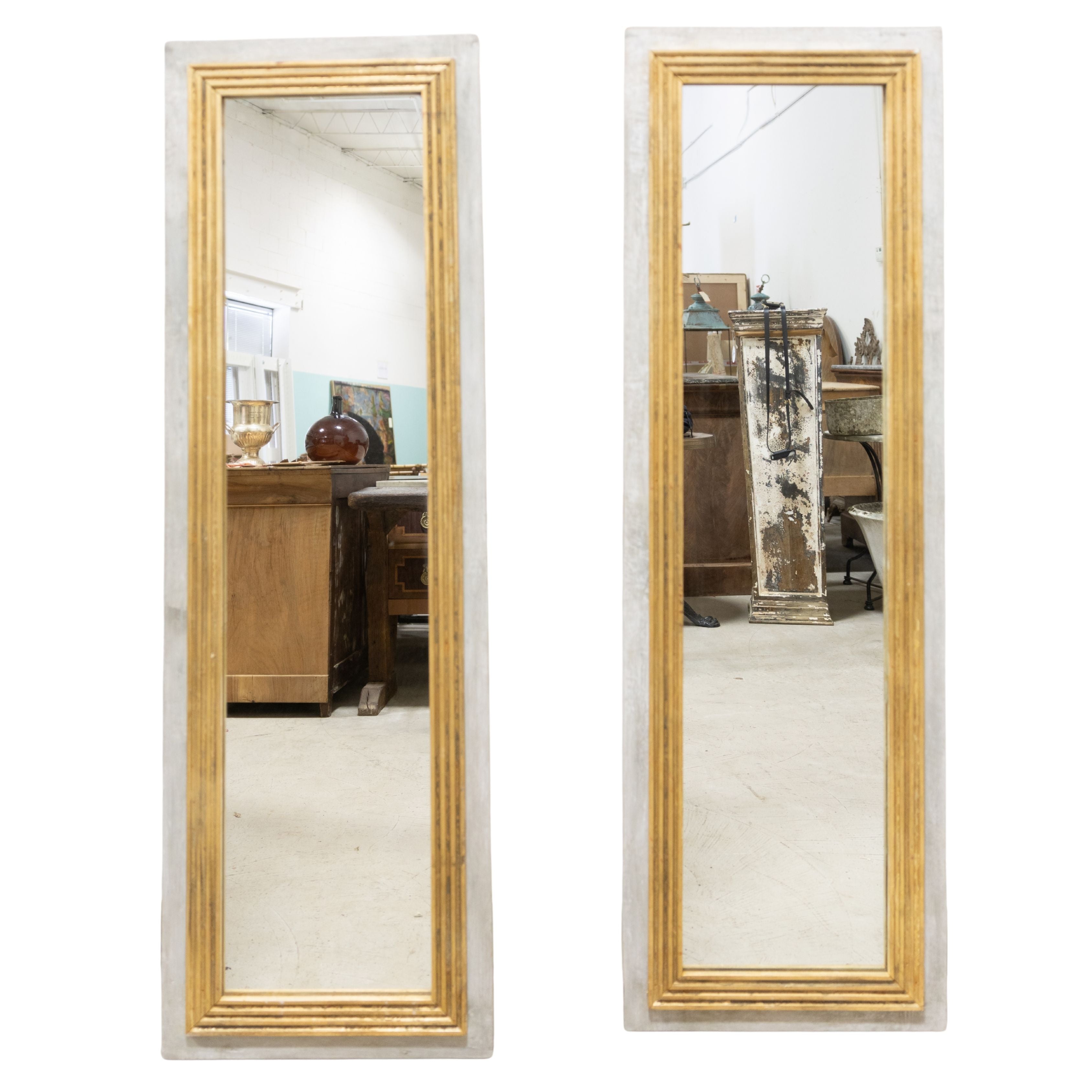 Narrow Mirror with Blue 61x20