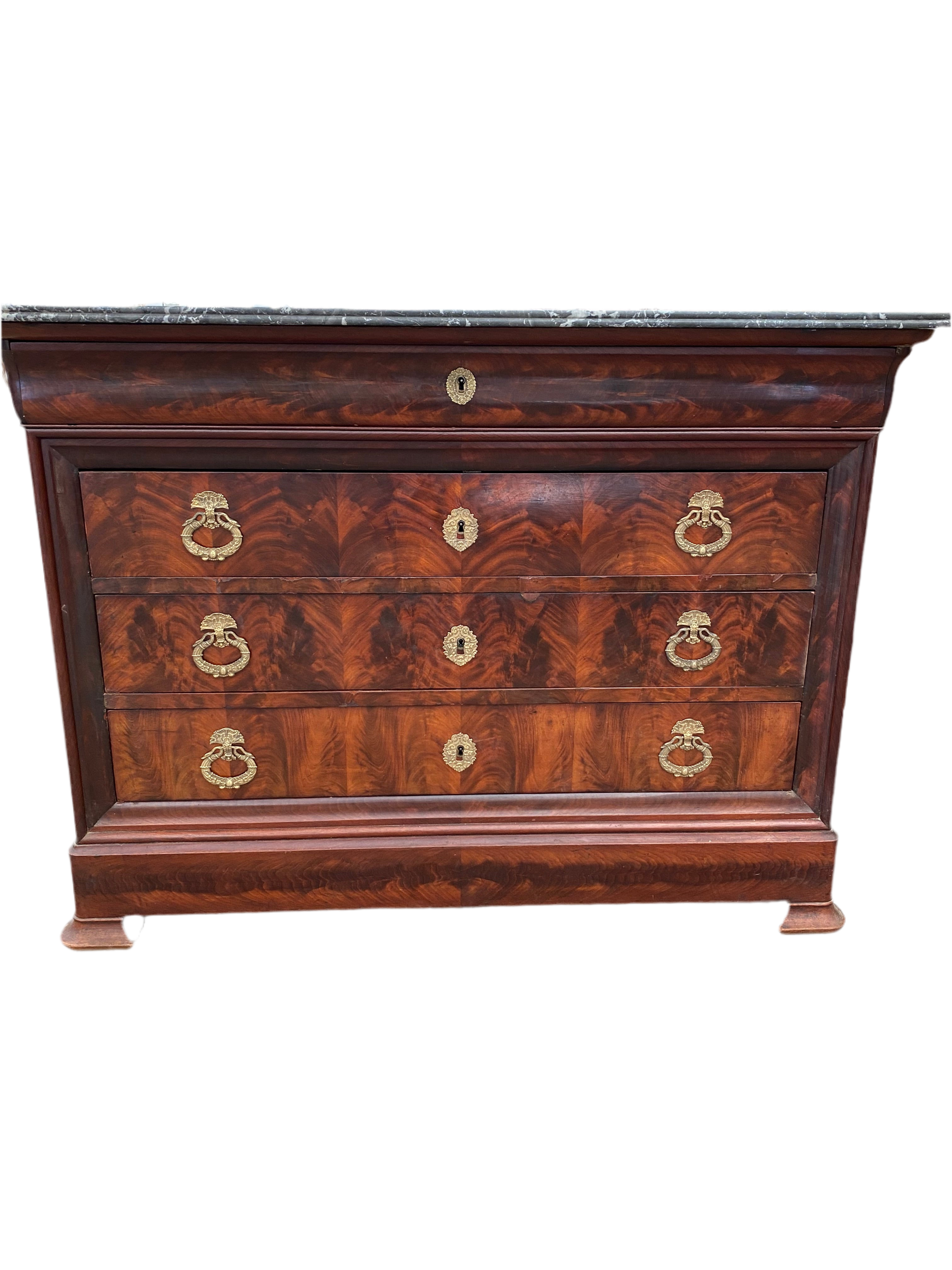 Dark LP Commode w/ St Anne Marble(51.5w x 23d x 37h)