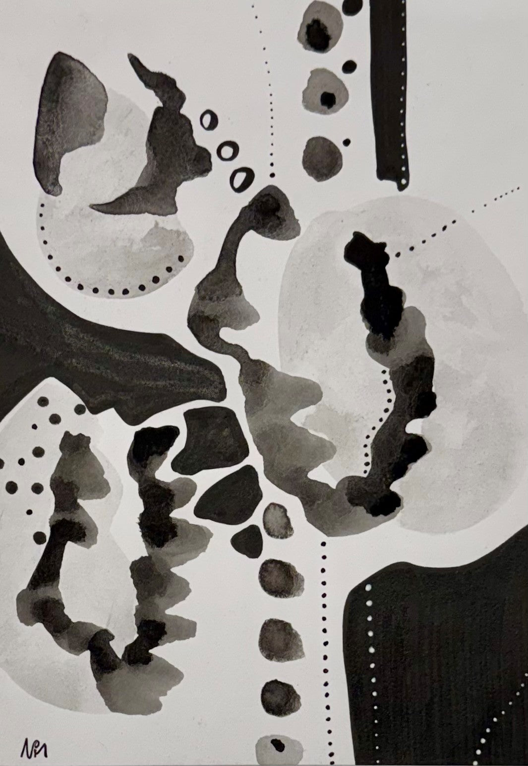 Heritage - Black & White Abstract II (8.25 x 5.75)