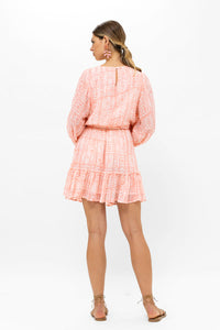Bali Pink Long-Sleeve Short Dress