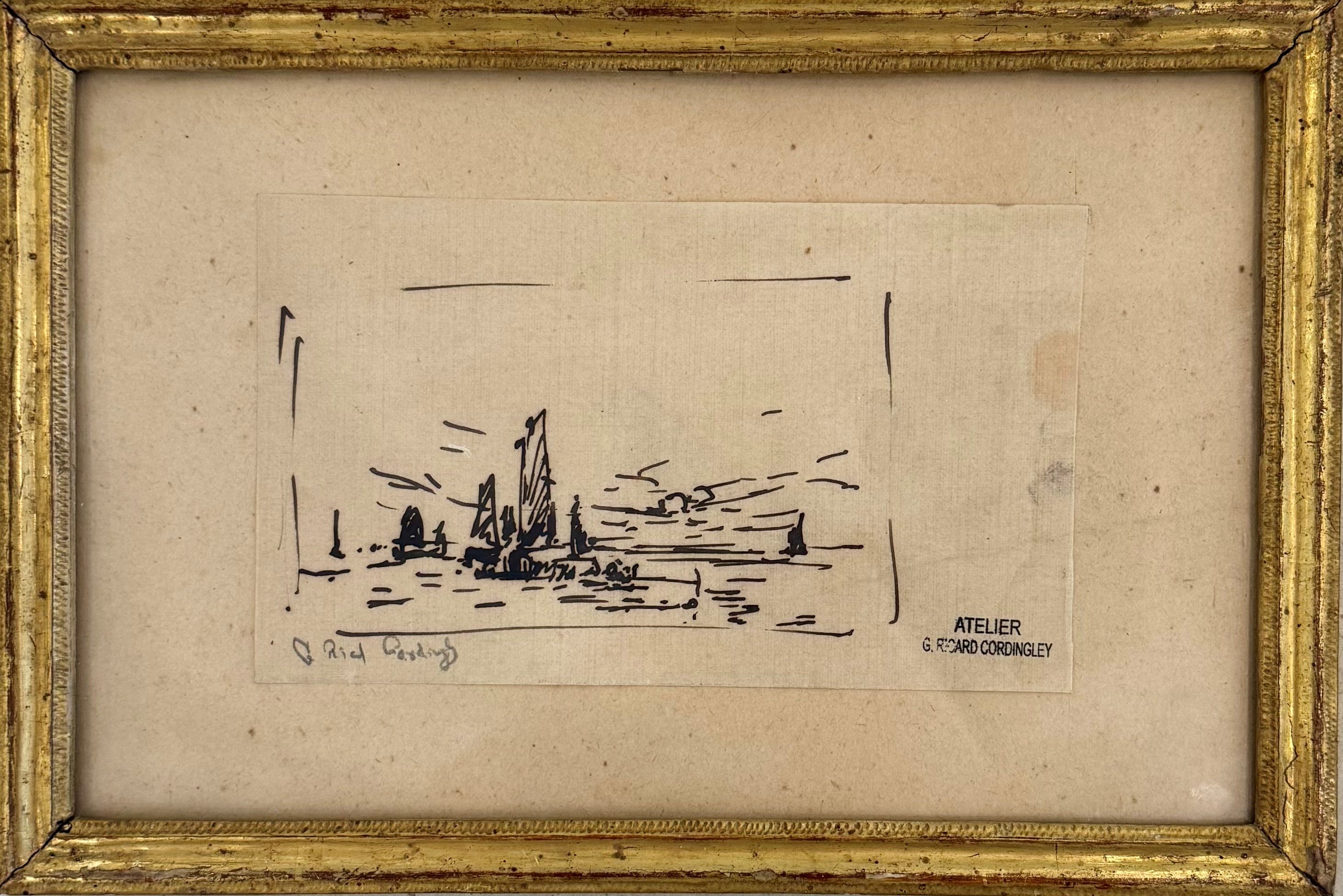 Heritage - Boats Approaching II by Georges Ricard-Cordingley (6.5 x 9.5)