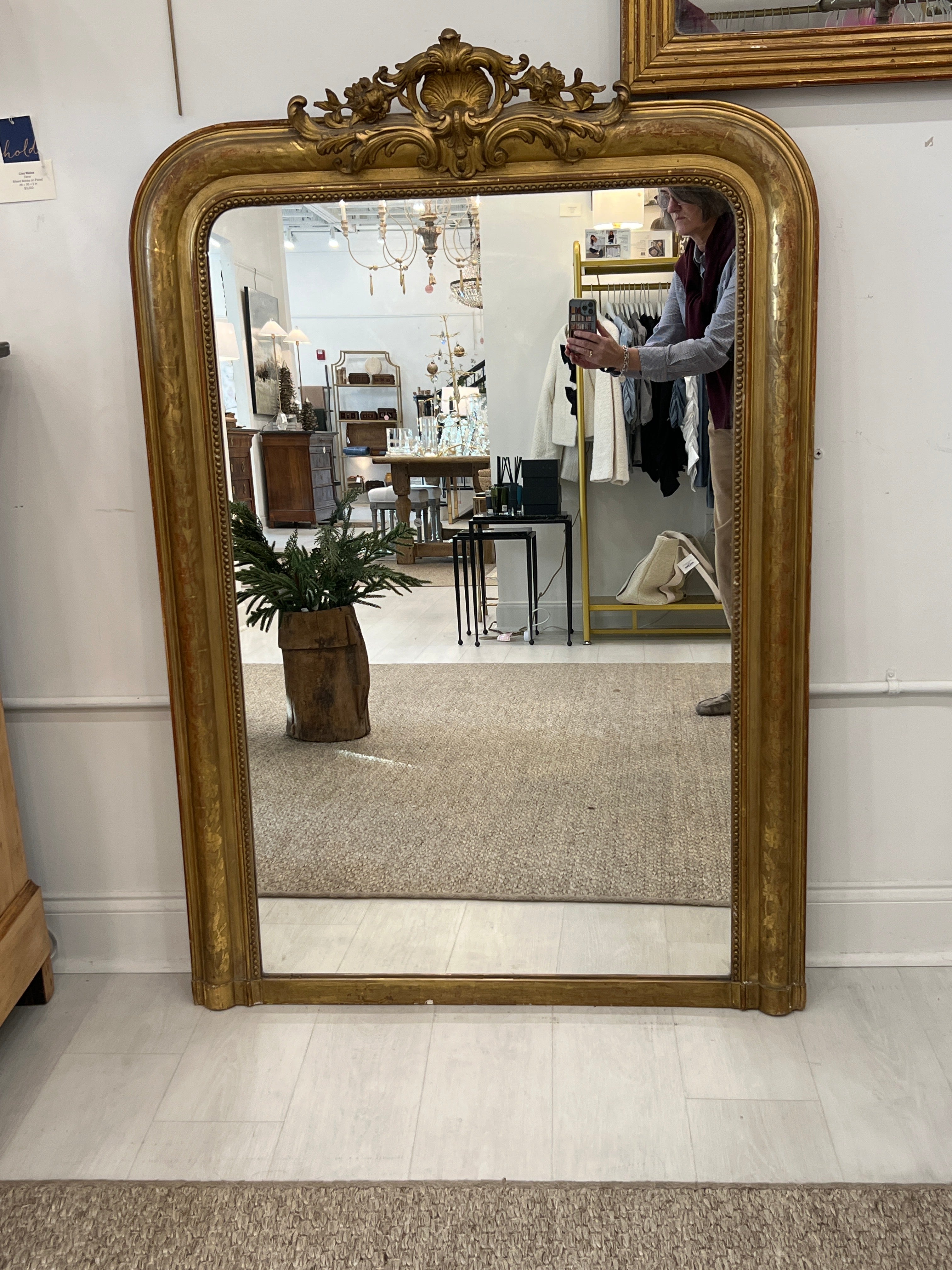 Louis Philippe Mirror w/ Fronton 54Hx37W