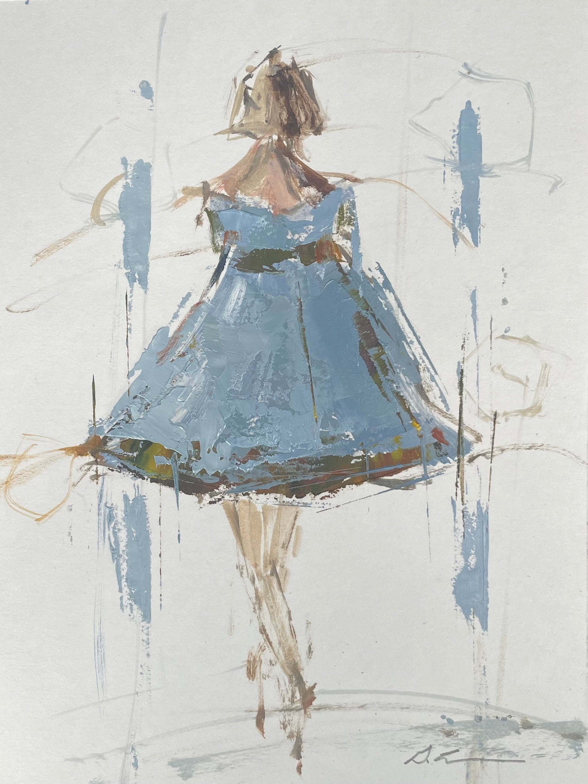 Geri Eubanks - Dancer In Blue II (8 x 6.75)